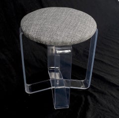 Bent Lucite Basket Weave Upholstery Piano Stool Bench Mid Century Modern MINT!