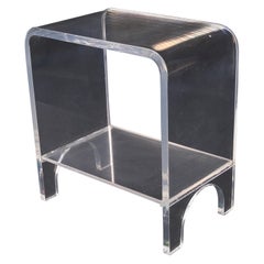 Banqueta para tocador de piano de Lucite curvada de mediados del siglo XX