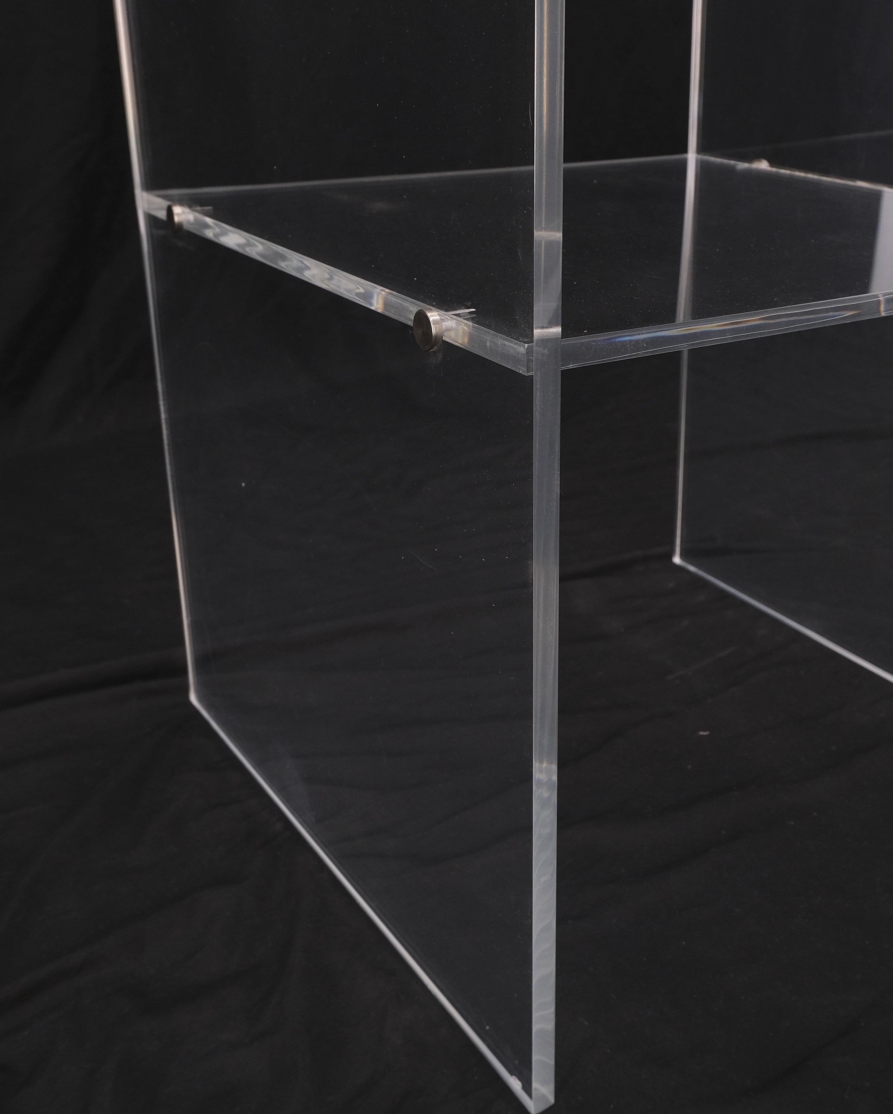Bent Lucite Two Tierr Square Side Table Stand Mid Century Modern Mint! For Sale 6