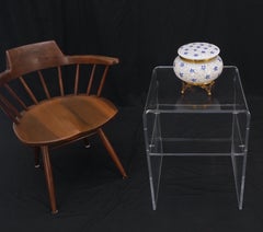 Bent Lucite Two Tierr Square Side Table Stand Mid Century Modern Mint!