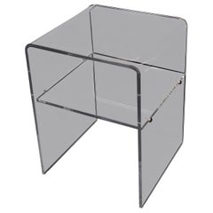Vintage Bent Lucite Two Tierr Square Side Table Stand Mid Century Modern Mint!