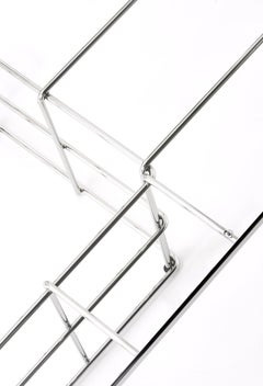 Stainless Steel and Rectangular Coffee Table,  "Bent Metal Table"