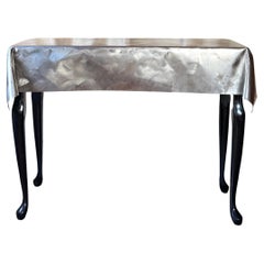 Bent Metal Table with Wood Legs in the Trompe L'oeil Style of John Dickinson