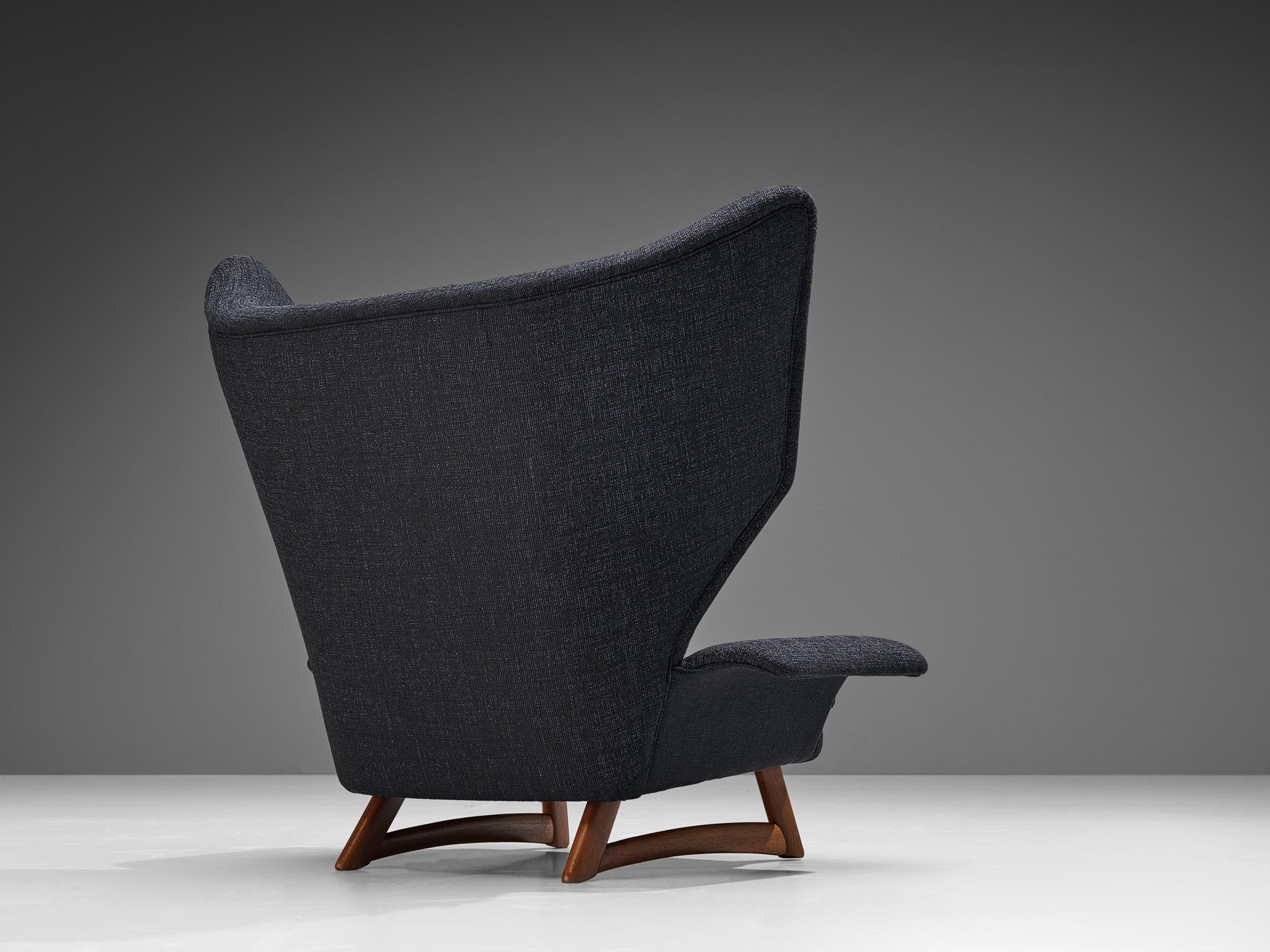 Scandinavian Modern Bent Møller Jepsen 'FN' Lounge Chair in Dark Blue Upholstery  For Sale