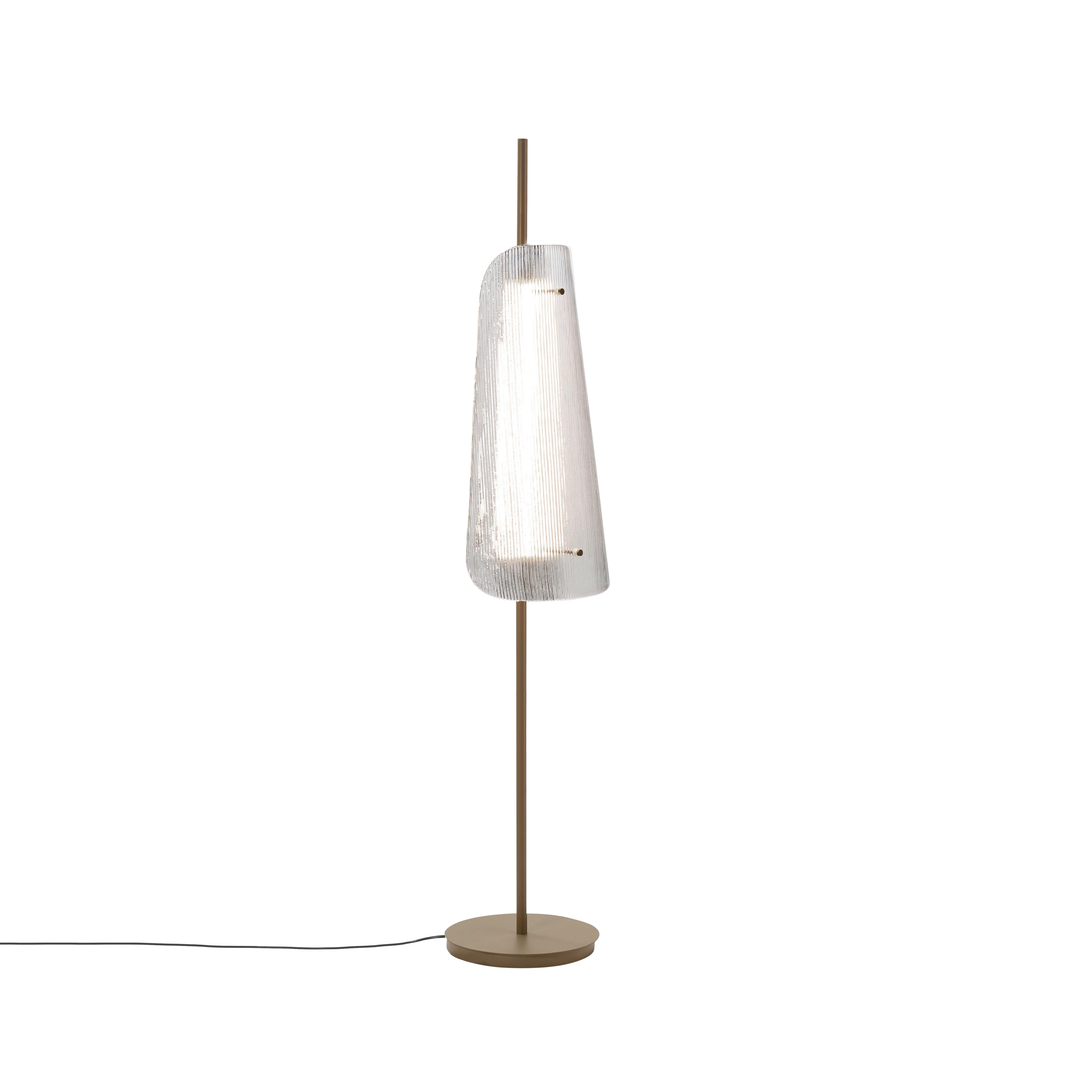 Post-Modern Bent One Smoky Grey Black Floor Lamp by Pulpo
