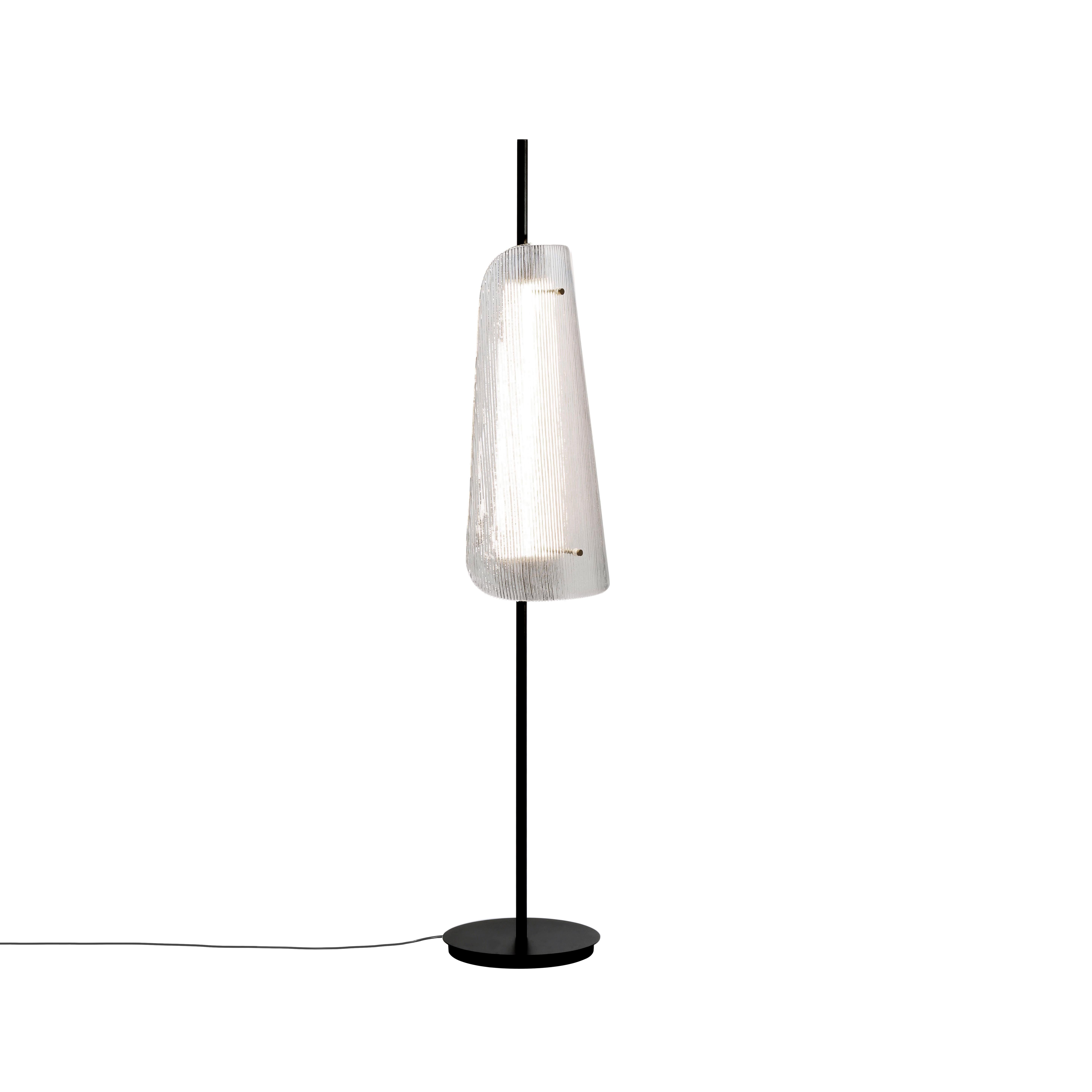 German Bent One Smoky Grey Black Floor Lamp by Pulpo