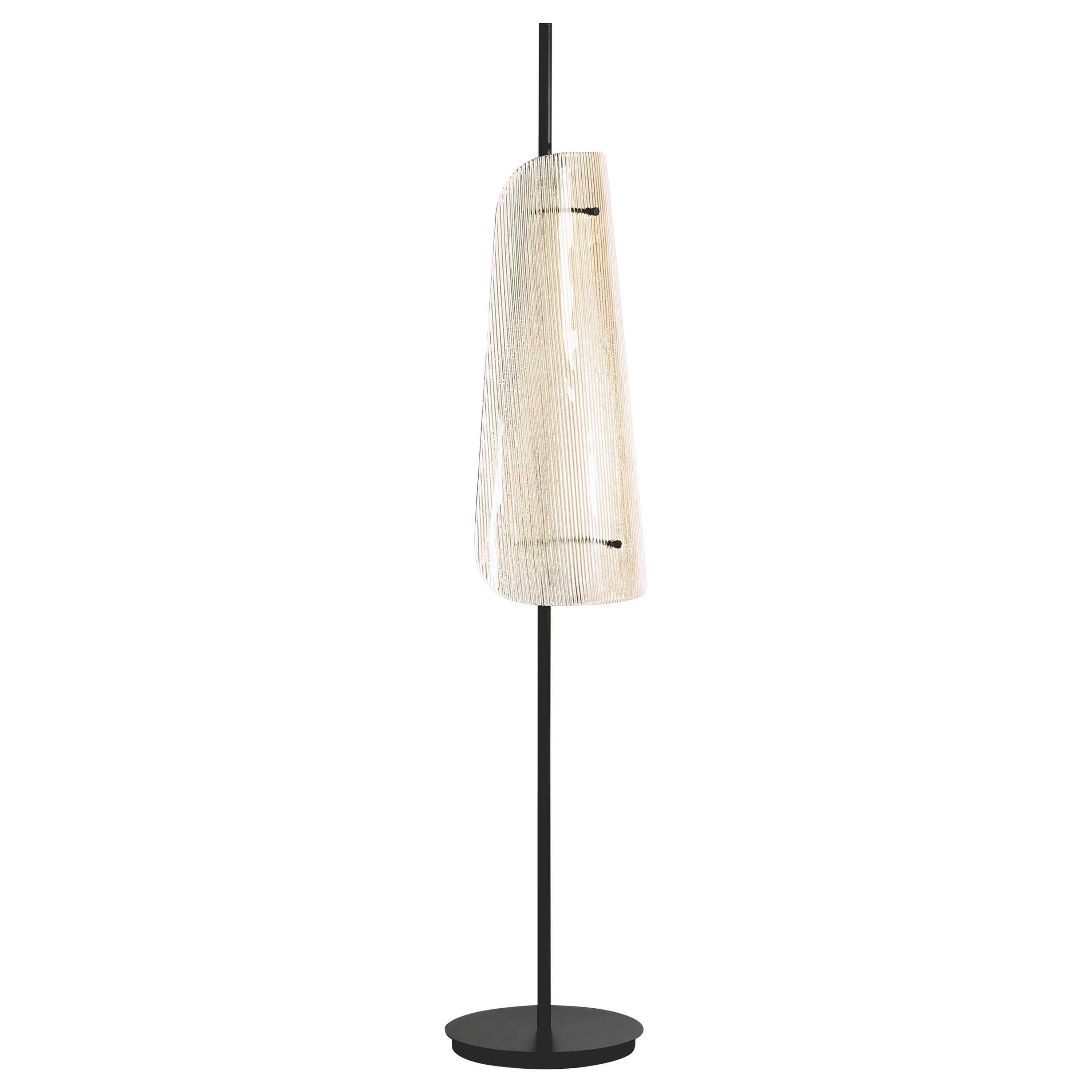 Bent One Smoky Grey Black Floor Lamp by Pulpo For Sale