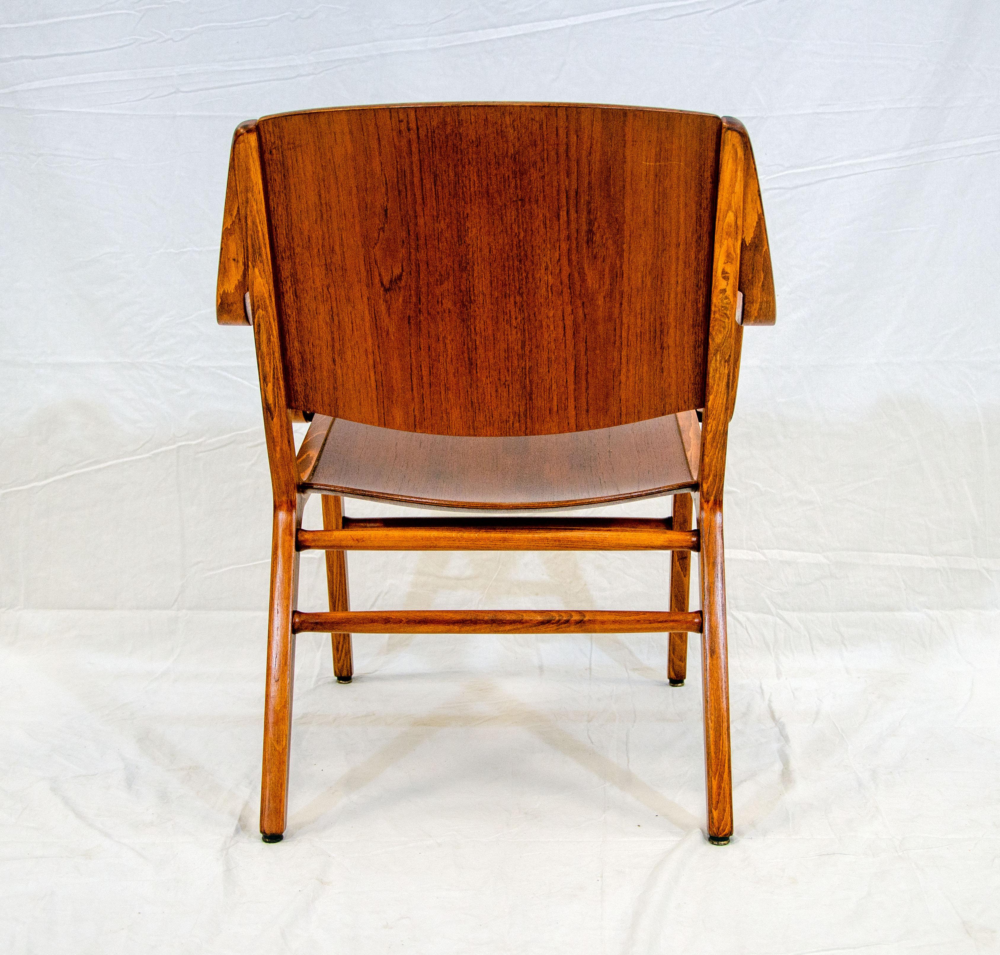 Bent Ply Ax Arm Chair by Peter Hvidt & Orla Mølgaard-Nielsen For Sale 3