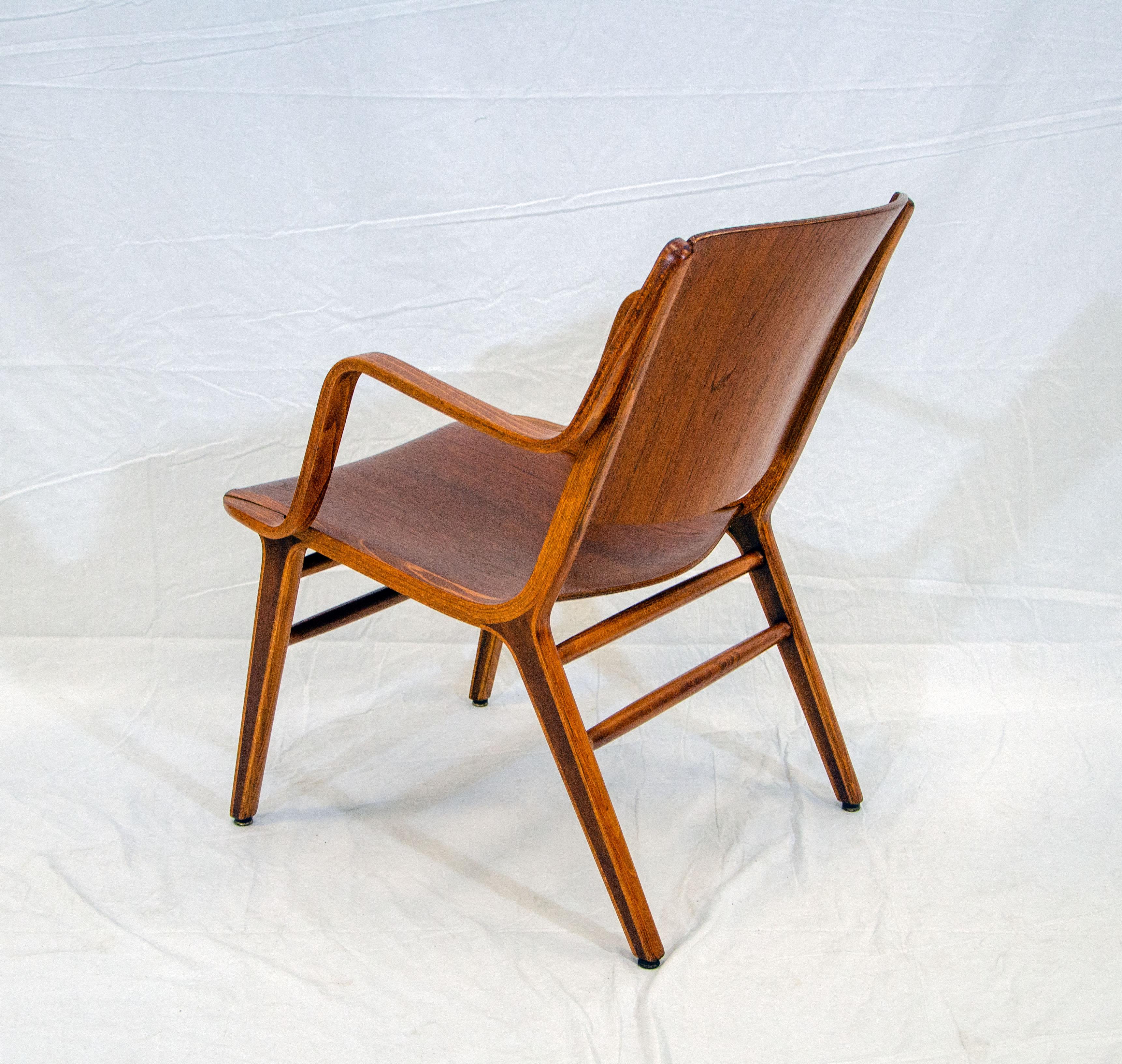 Bent Ply Ax Arm Chair by Peter Hvidt & Orla Mølgaard-Nielsen For Sale 4
