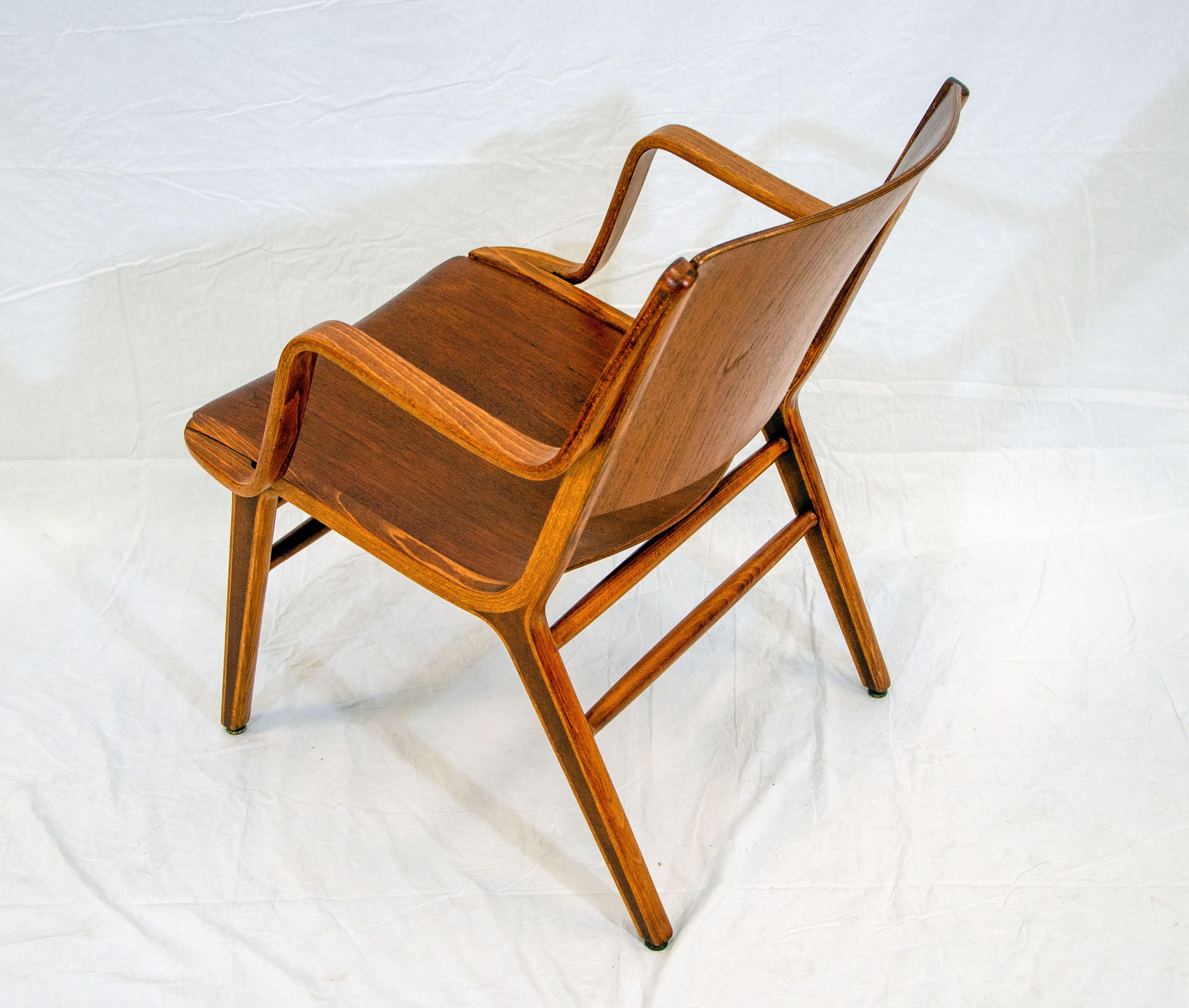 Bent Ply Ax Arm Chair by Peter Hvidt & Orla Mølgaard-Nielsen For Sale 5