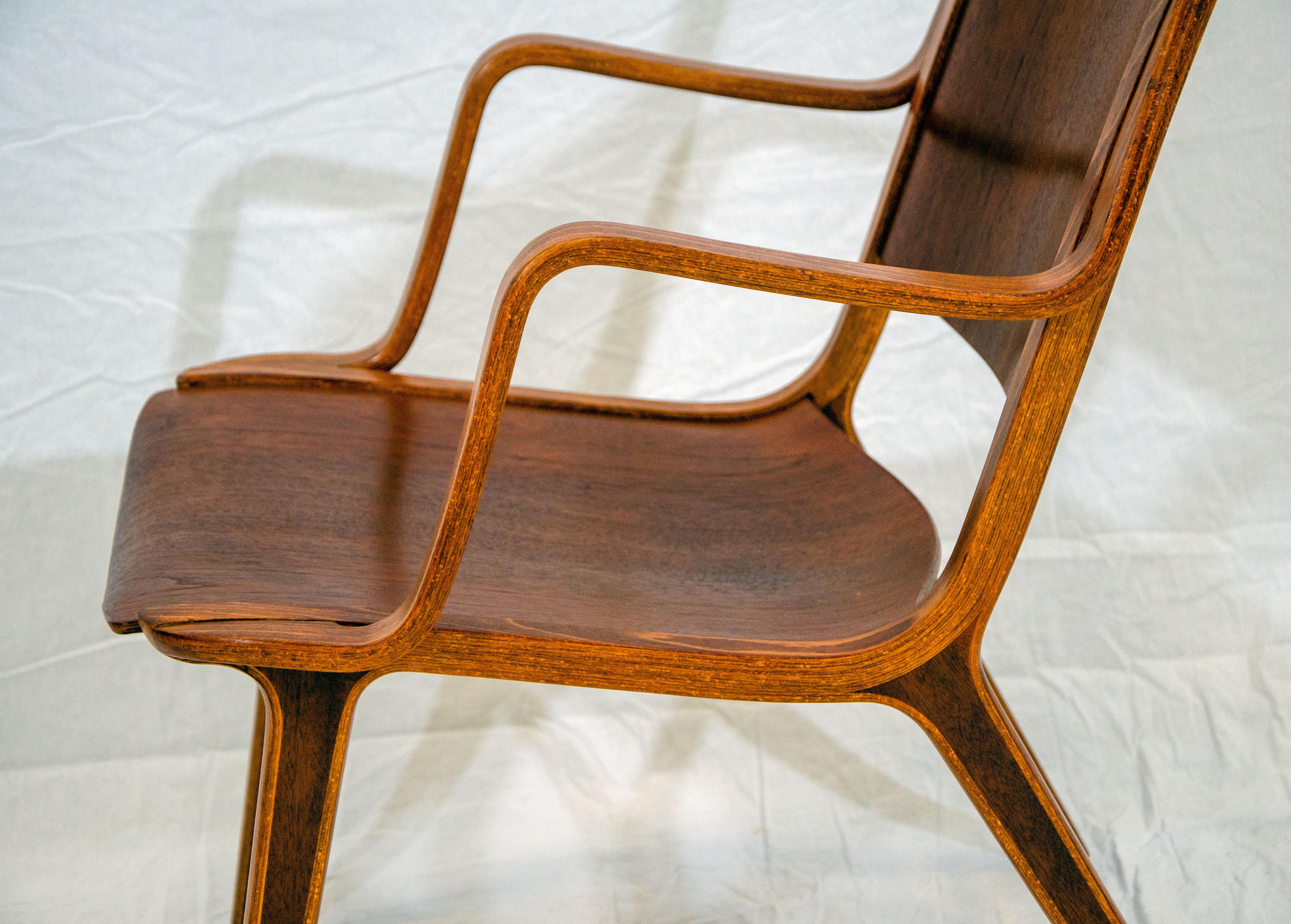 Bent Ply Ax Arm Chair by Peter Hvidt & Orla Mølgaard-Nielsen For Sale 10