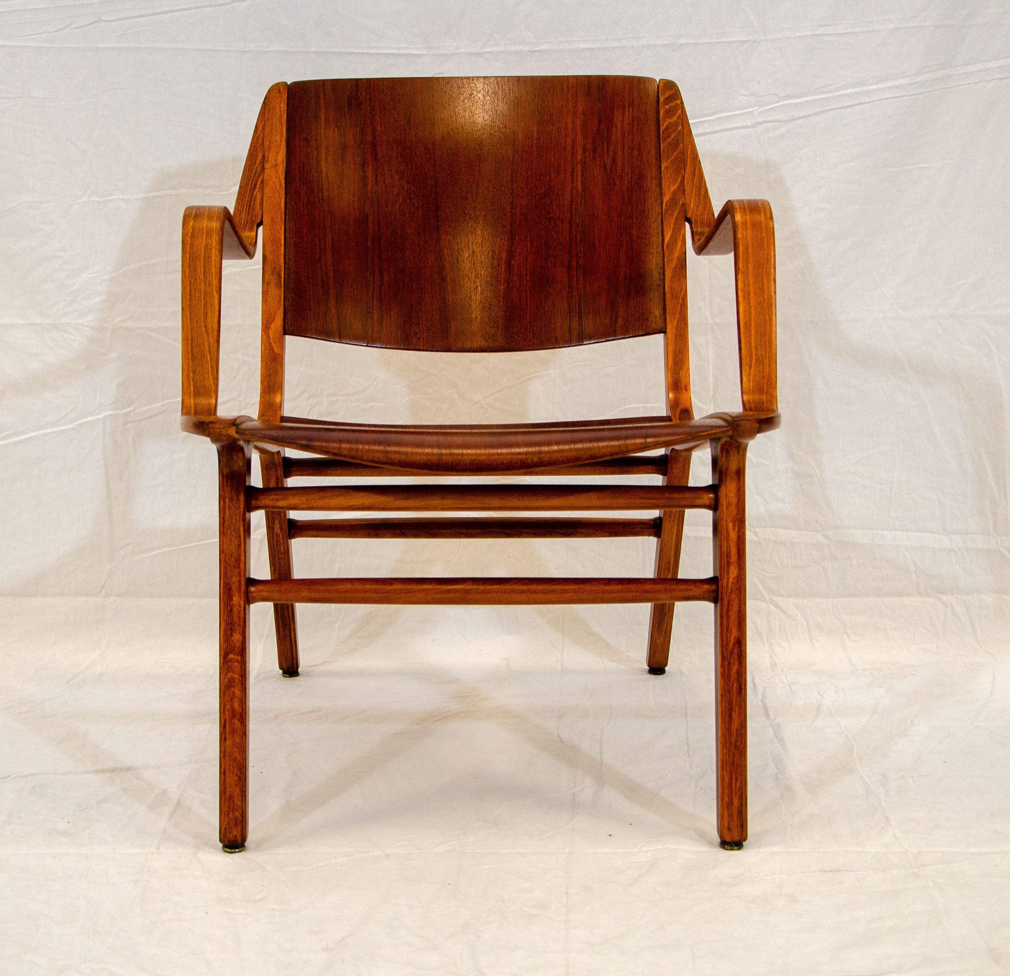 Mid-Century Modern Bent Ply Ax Arm Chair by Peter Hvidt & Orla Mølgaard-Nielsen For Sale