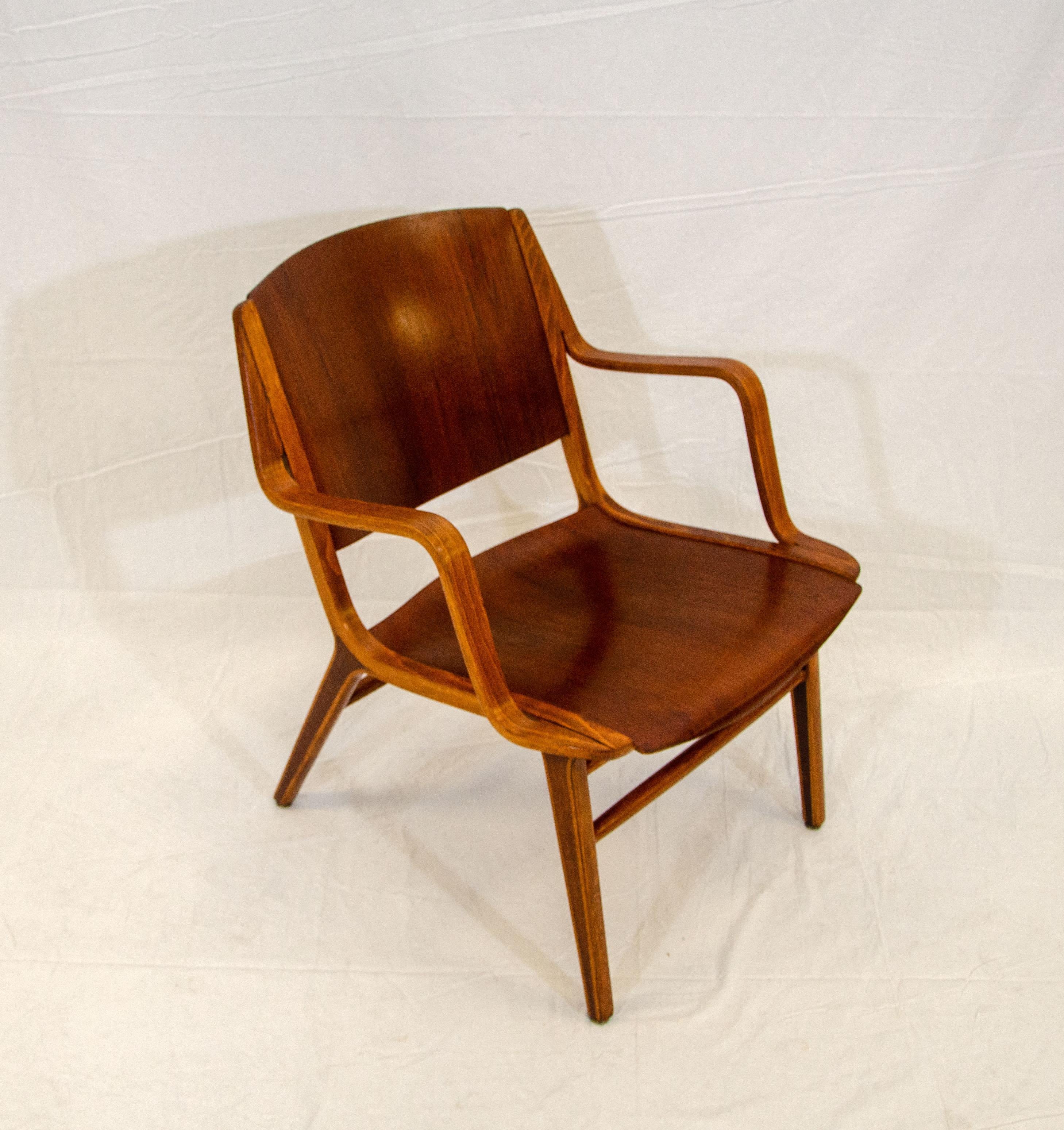 Danish Bent Ply Ax Arm Chair by Peter Hvidt & Orla Mølgaard-Nielsen For Sale