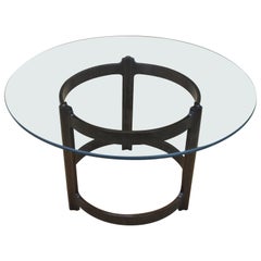 Retro Bent Plywood and Ashwood Pedestal Coffee Table