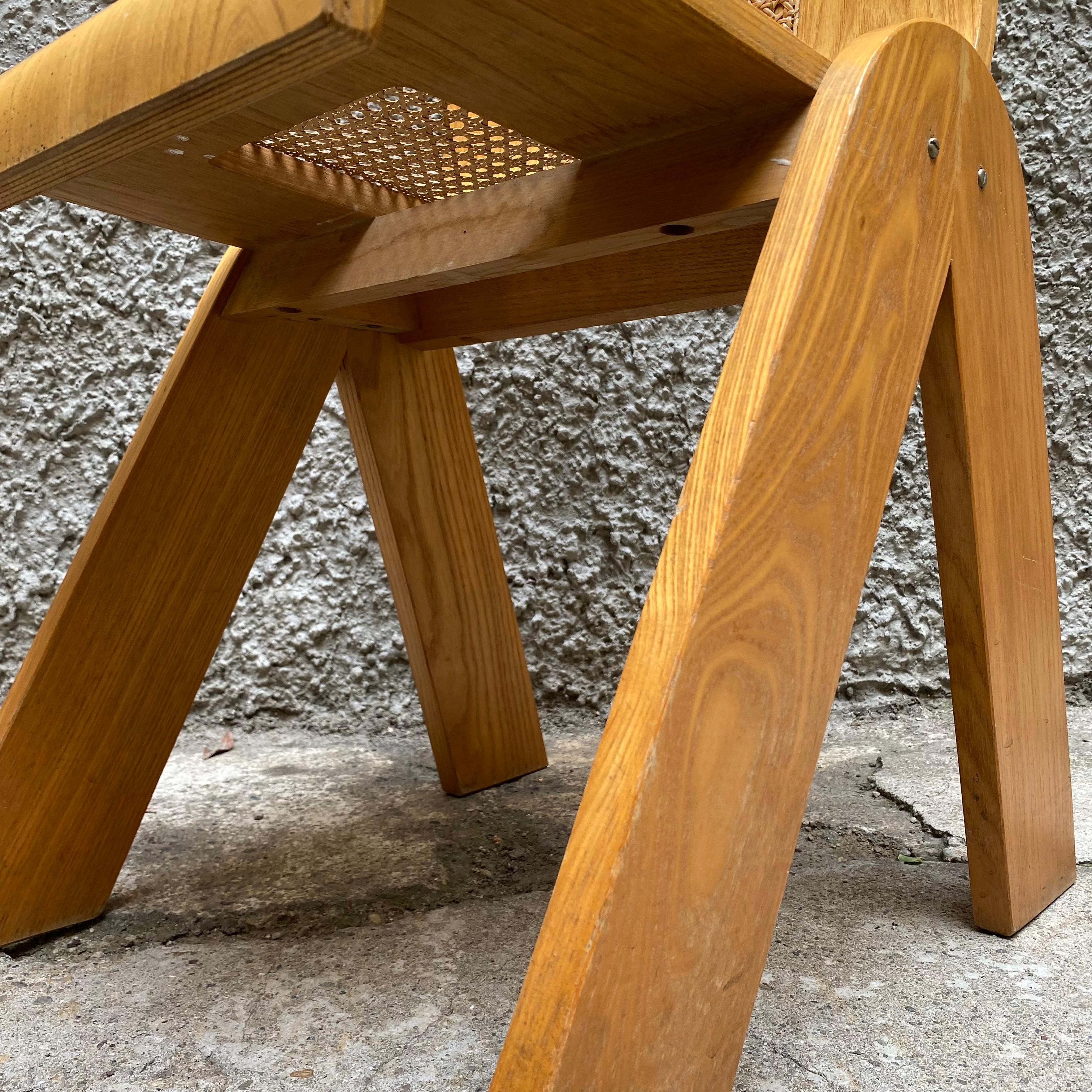 Stuhl aus gebogenem Sperrholz und Stroh, Gigi Sabadin für Stilwood, 1970er Jahre (Skandinavische Moderne) im Angebot