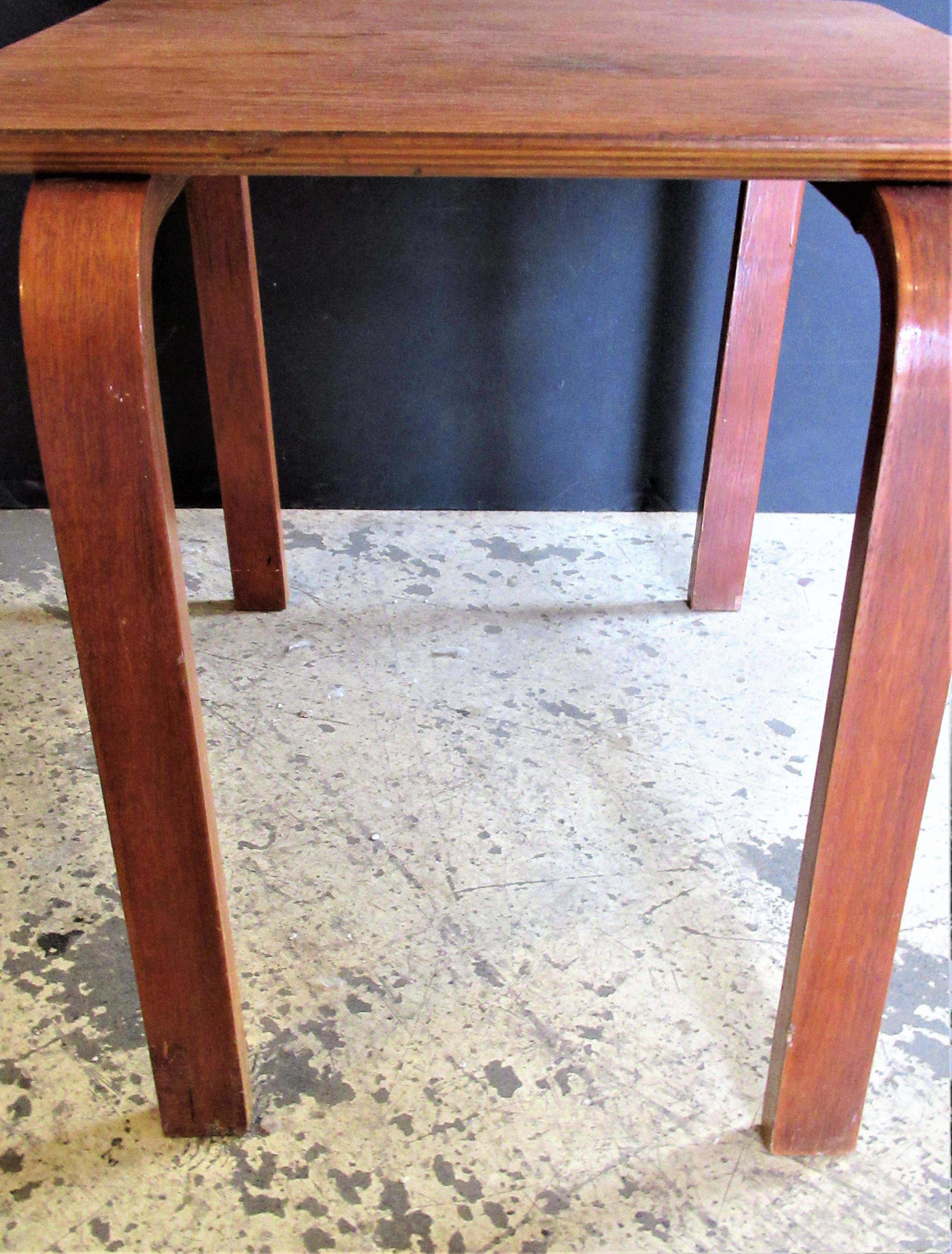 Bent Plywood and Teak Occasional Side Table - Made in Denmark - 1950 5