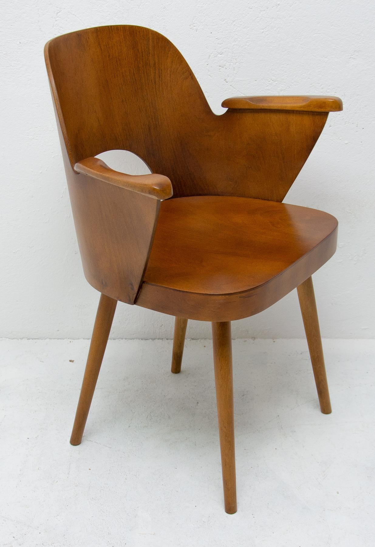 Mid-20th Century Bent Plywood Desk Armchair by Oswald Haerdtl, 1960s