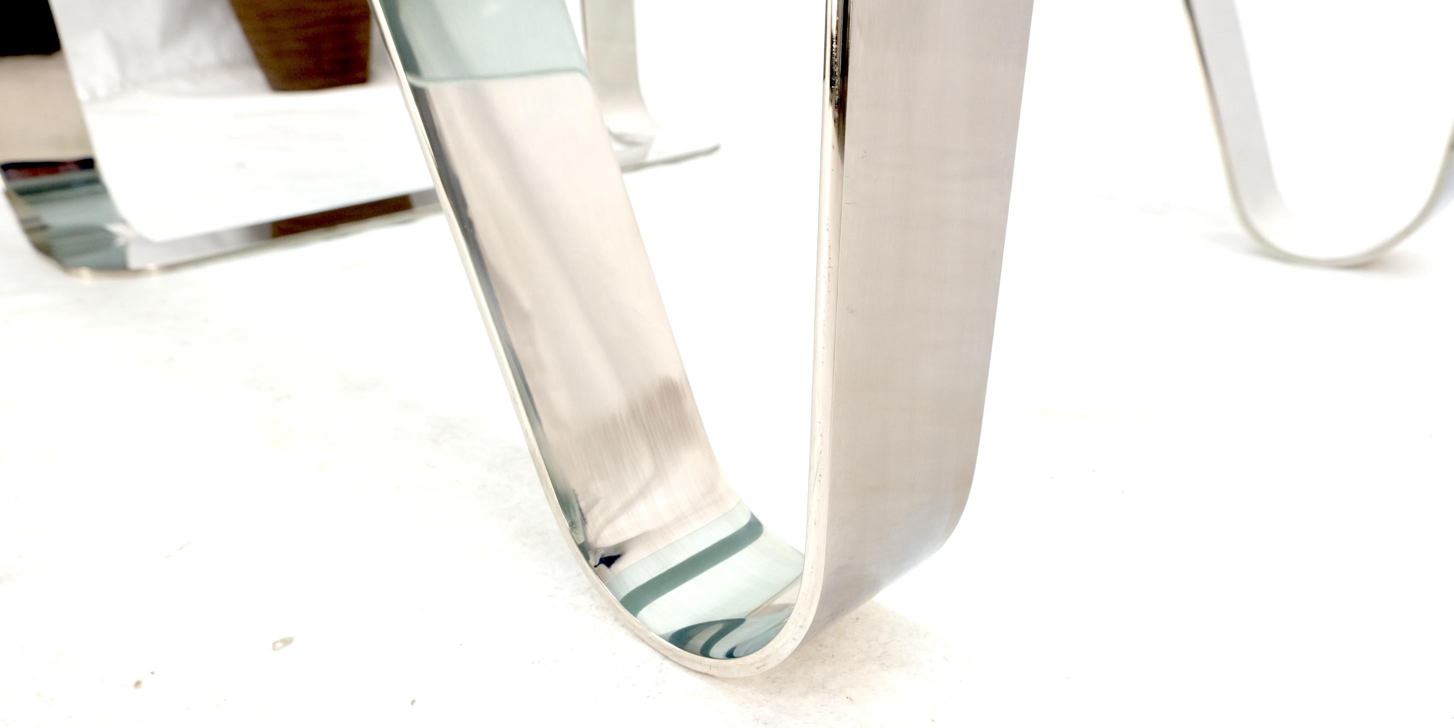 Table basse Odyssey de Gary Gutterman en verre inoxydable poli et plié en vente 4