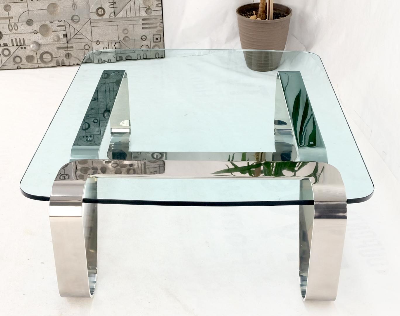 Bent Polished Stainless Glass Top Gary Gutterman 