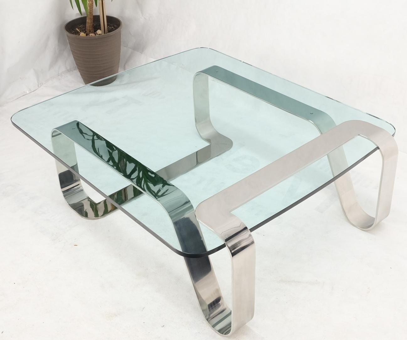 American Bent Polished Stainless Glass Top Gary Gutterman 