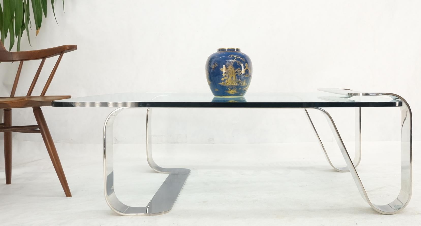 Bent Polished Stainless Glass Top Gary Gutterman 