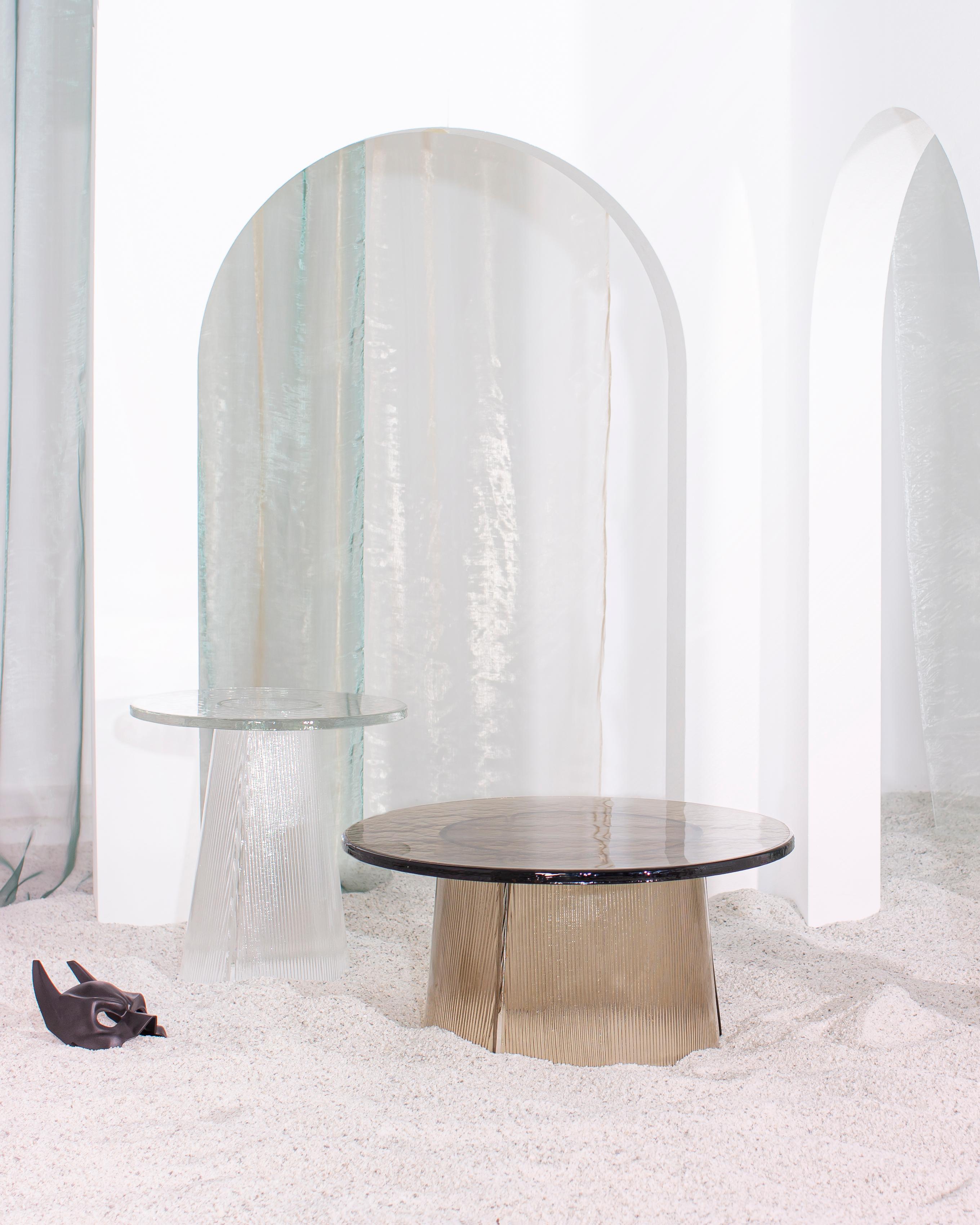 Post-Modern Bent Side Table Big Transparent by Pulpo For Sale
