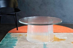 Bent Side Table, European, Minimalist, Transparent, German, Table, Big
