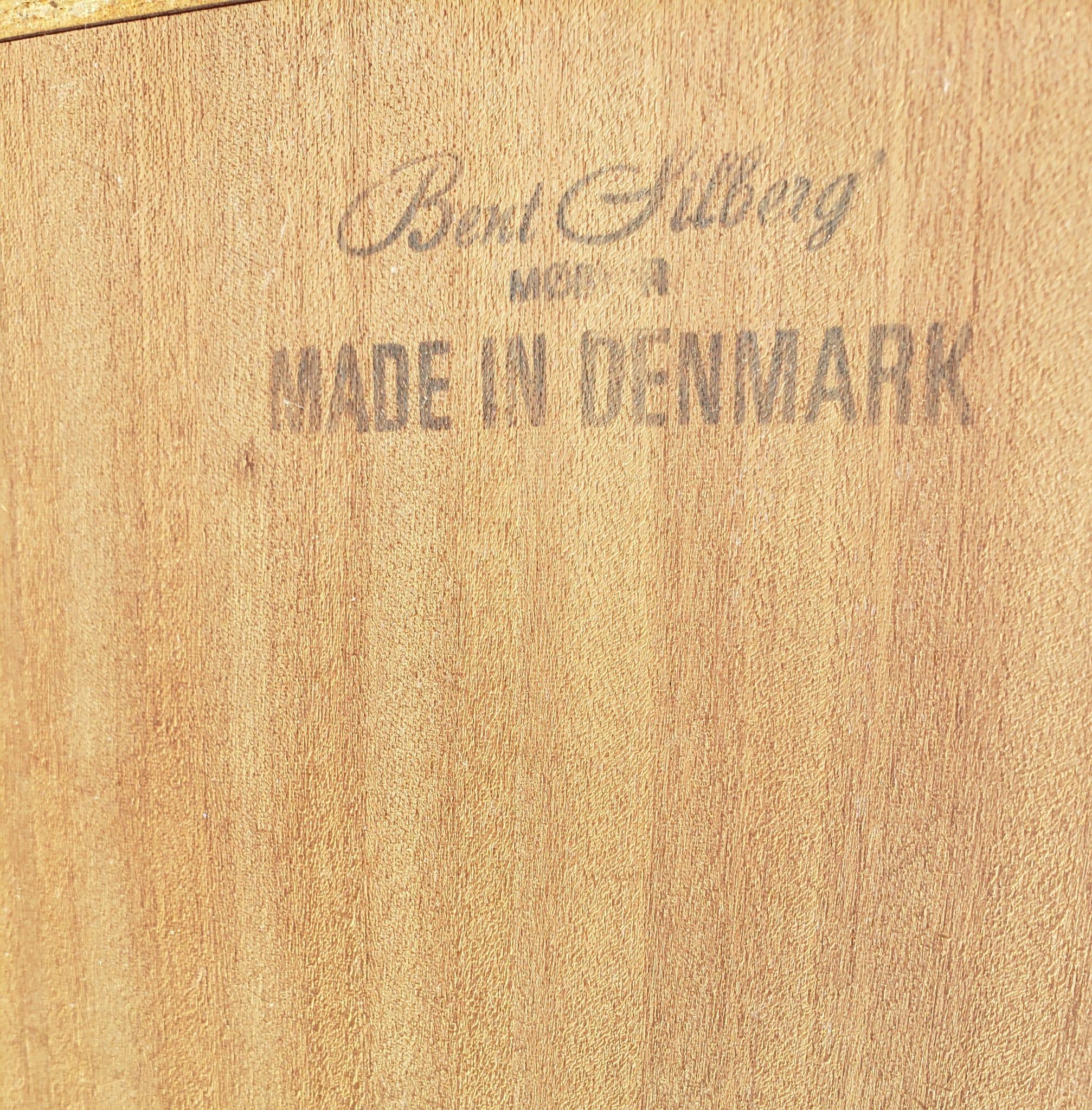 Bent Silberg Danish Modern Teak Two-Drawer Rolling Filing Cabinet 2