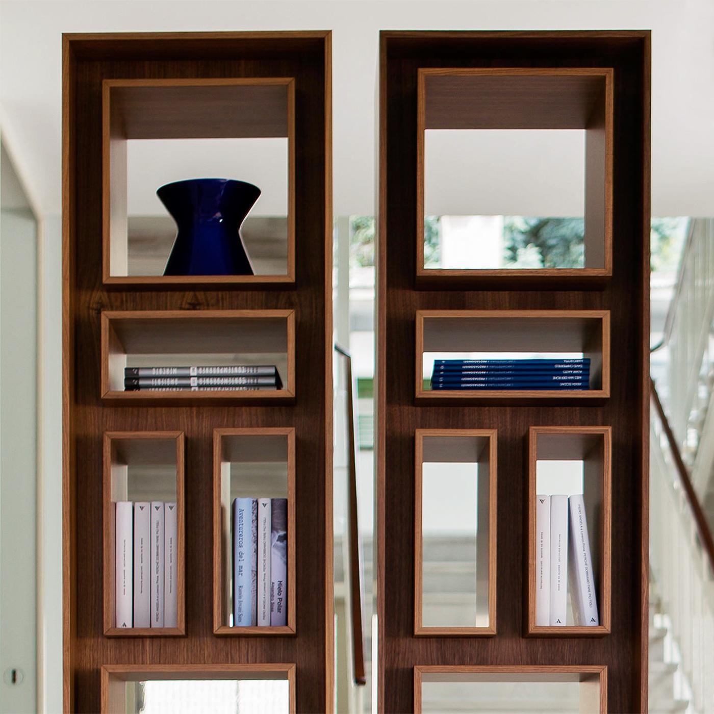 Hand-Crafted Bent Single Bookcase For Sale