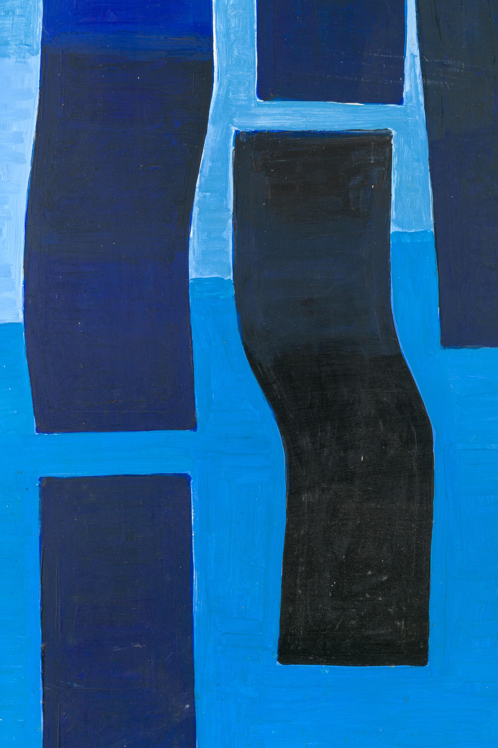 Danish Bent Sorensen Abstract Blue Painting, Denmark 1990s