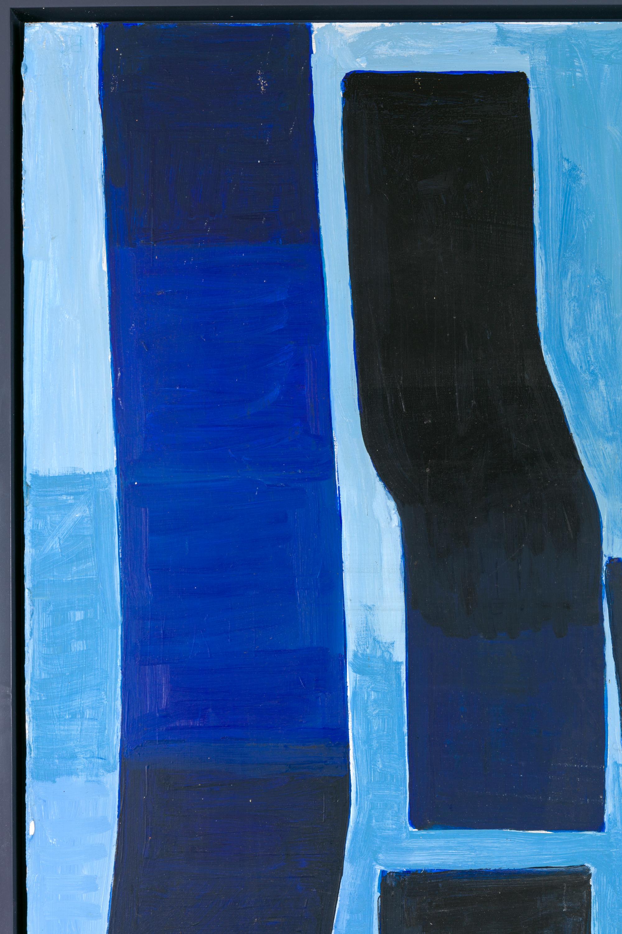 Bent Sorensen Abstract Blue Painting, Denmark 1990s In Good Condition In New York, NY