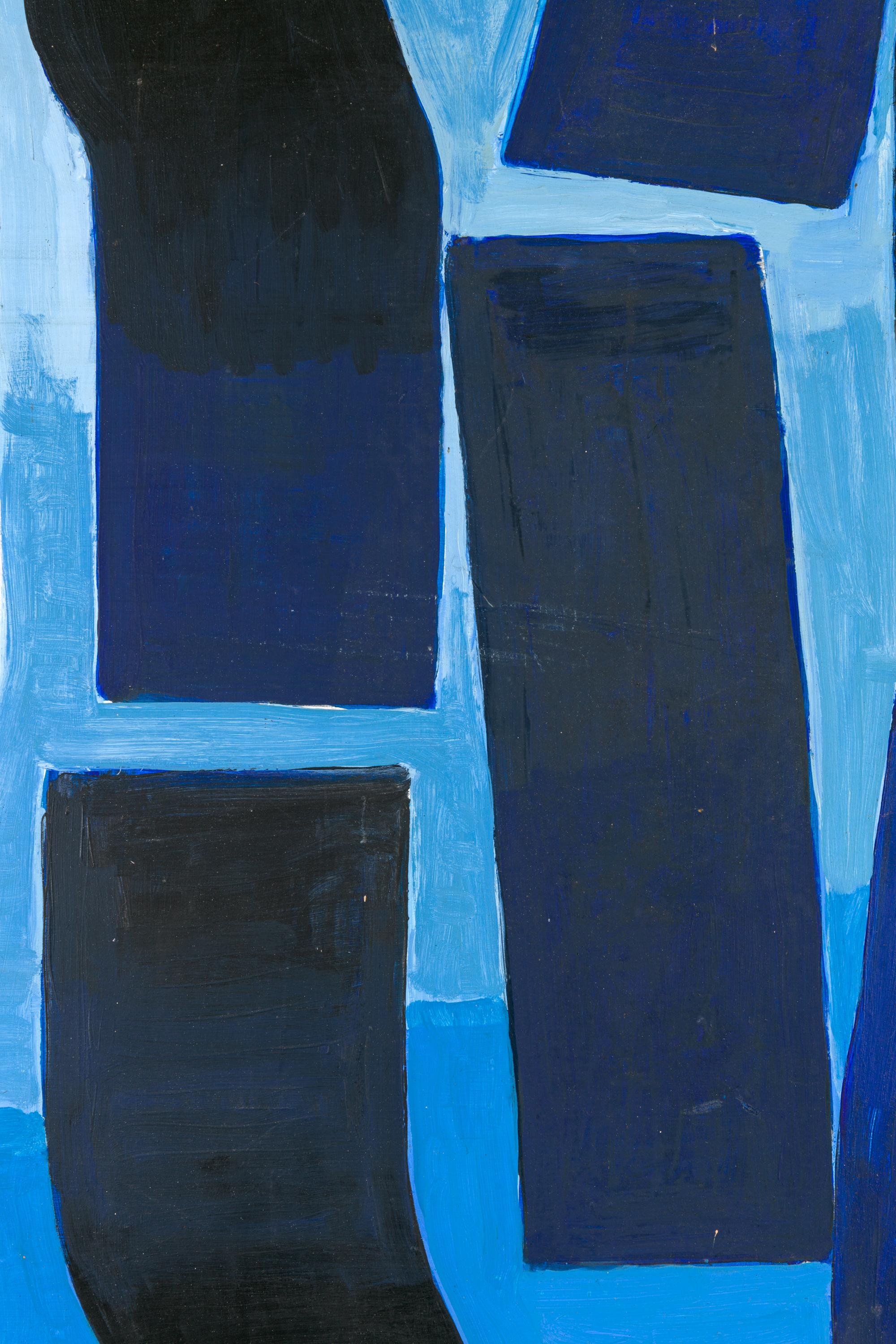 Late 20th Century Bent Sorensen Abstract Blue Painting, Denmark 1990s
