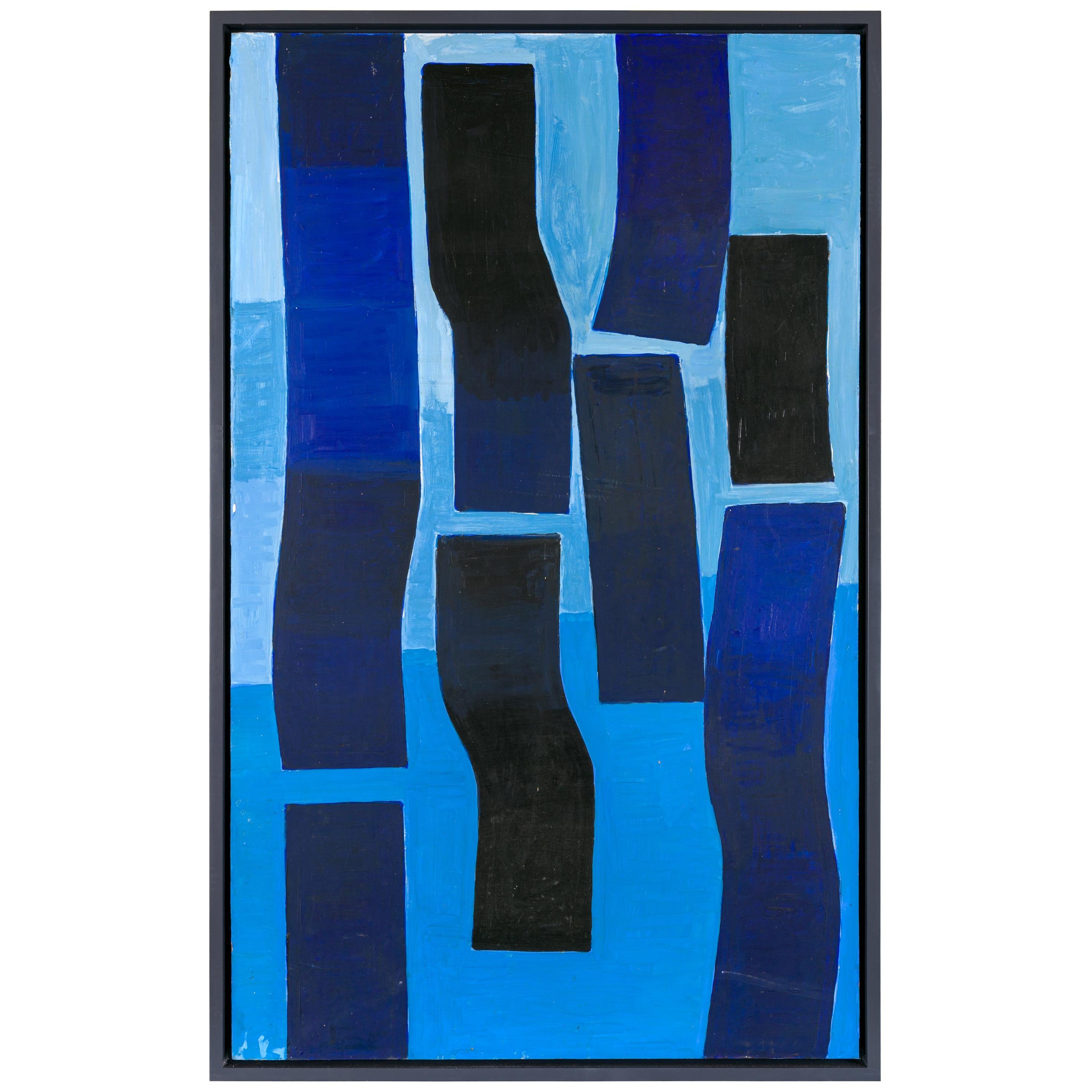 Bent Sorensen Abstract Blue Painting, Denmark 1990s