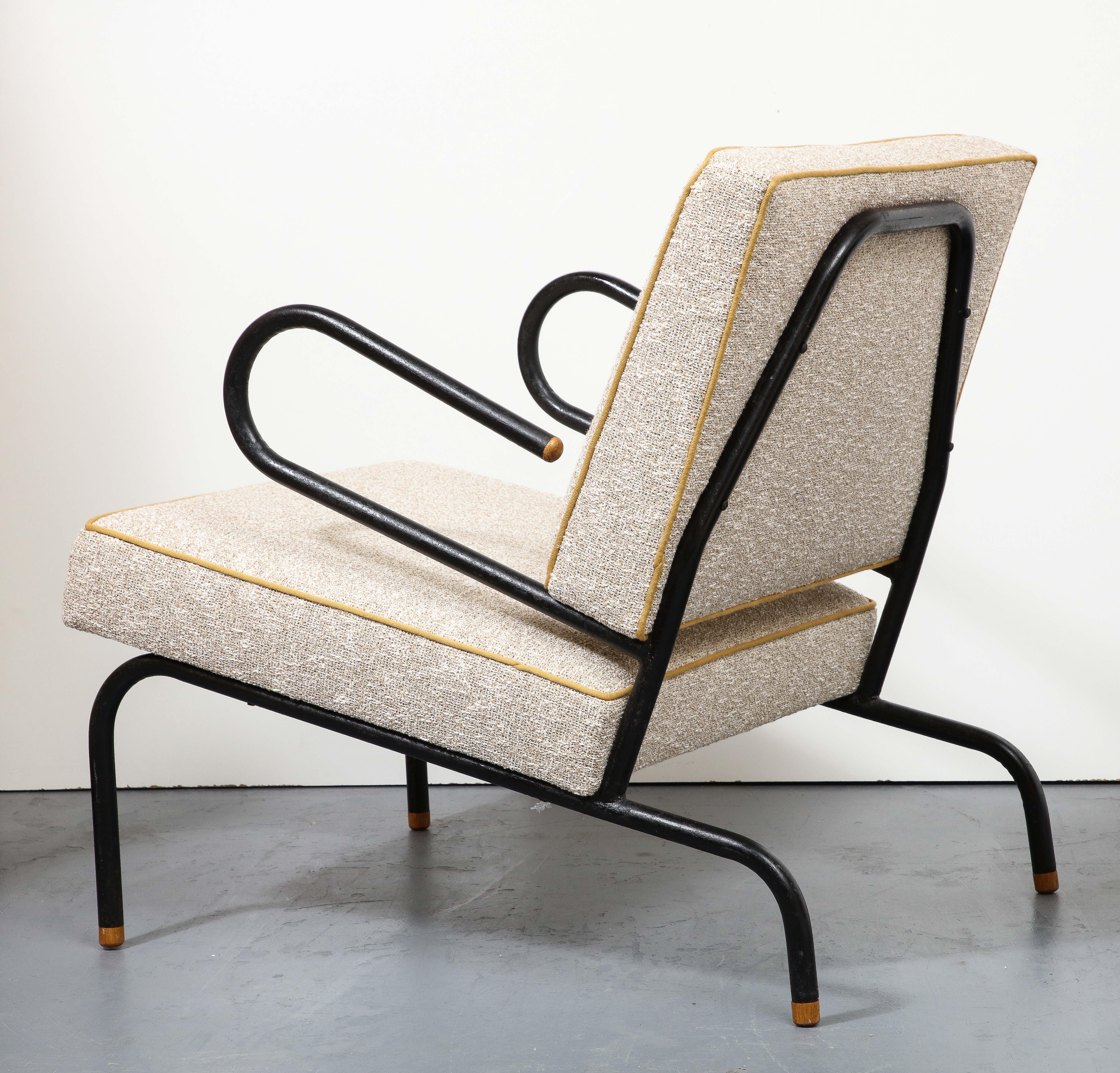 Bent Steel Lounge Chair by Jacques Hitier for Tubauto, France, c. 1955 For Sale 5