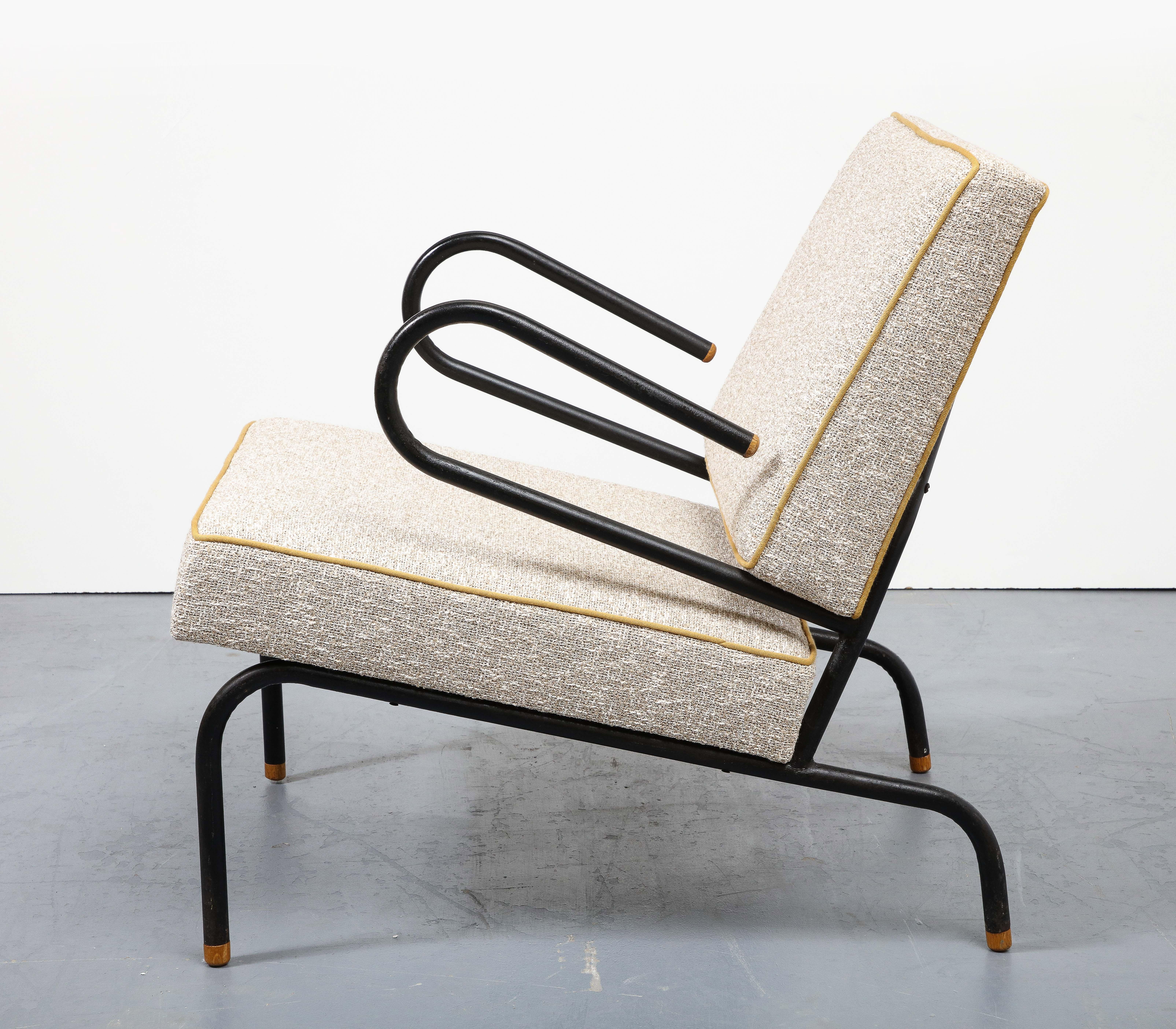 Bent Steel Lounge Chair by Jacques Hitier for Tubauto, France, c. 1955 For Sale 6