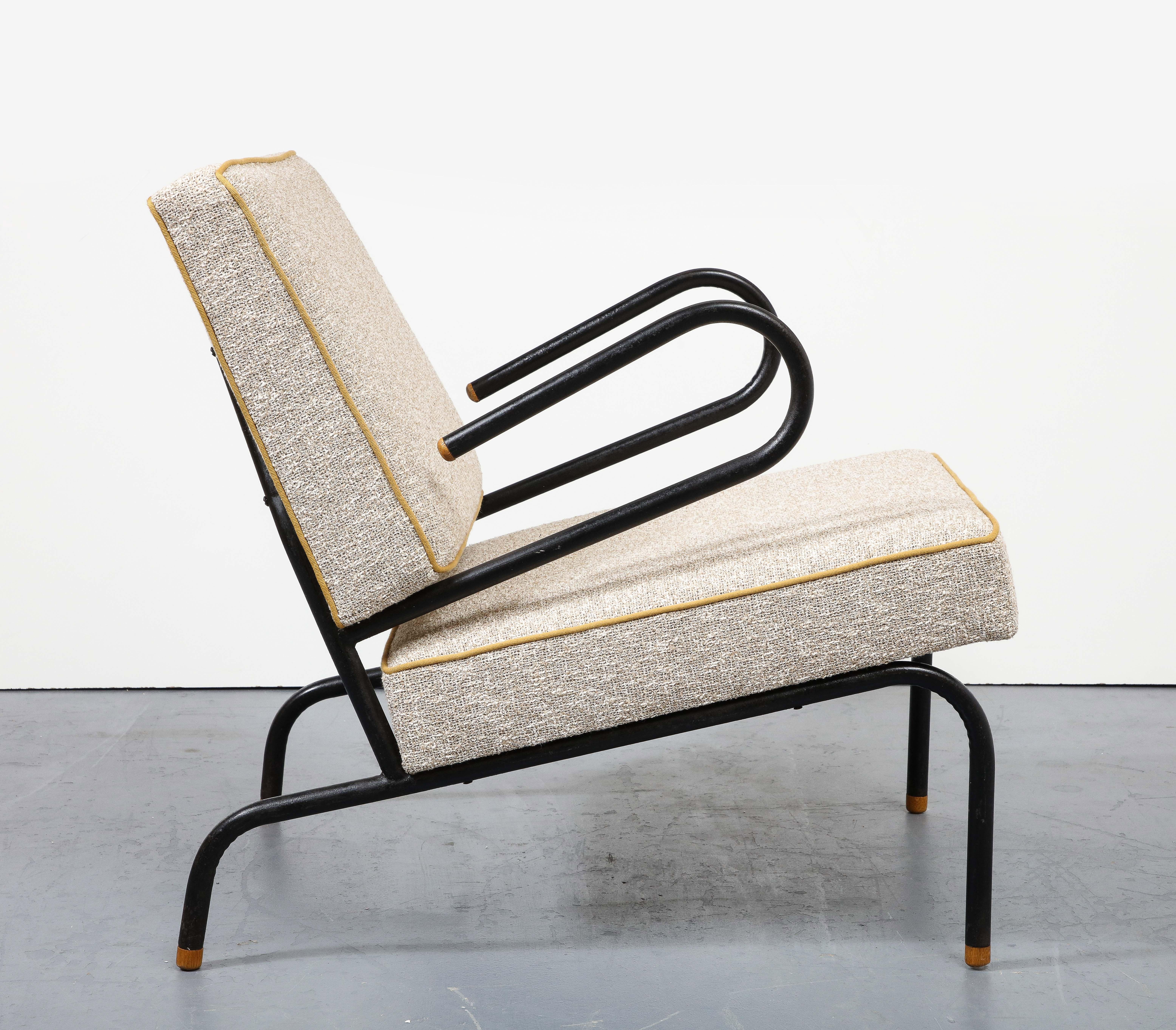 Bent Steel Lounge Chair by Jacques Hitier for Tubauto, France, c. 1955 For Sale 7