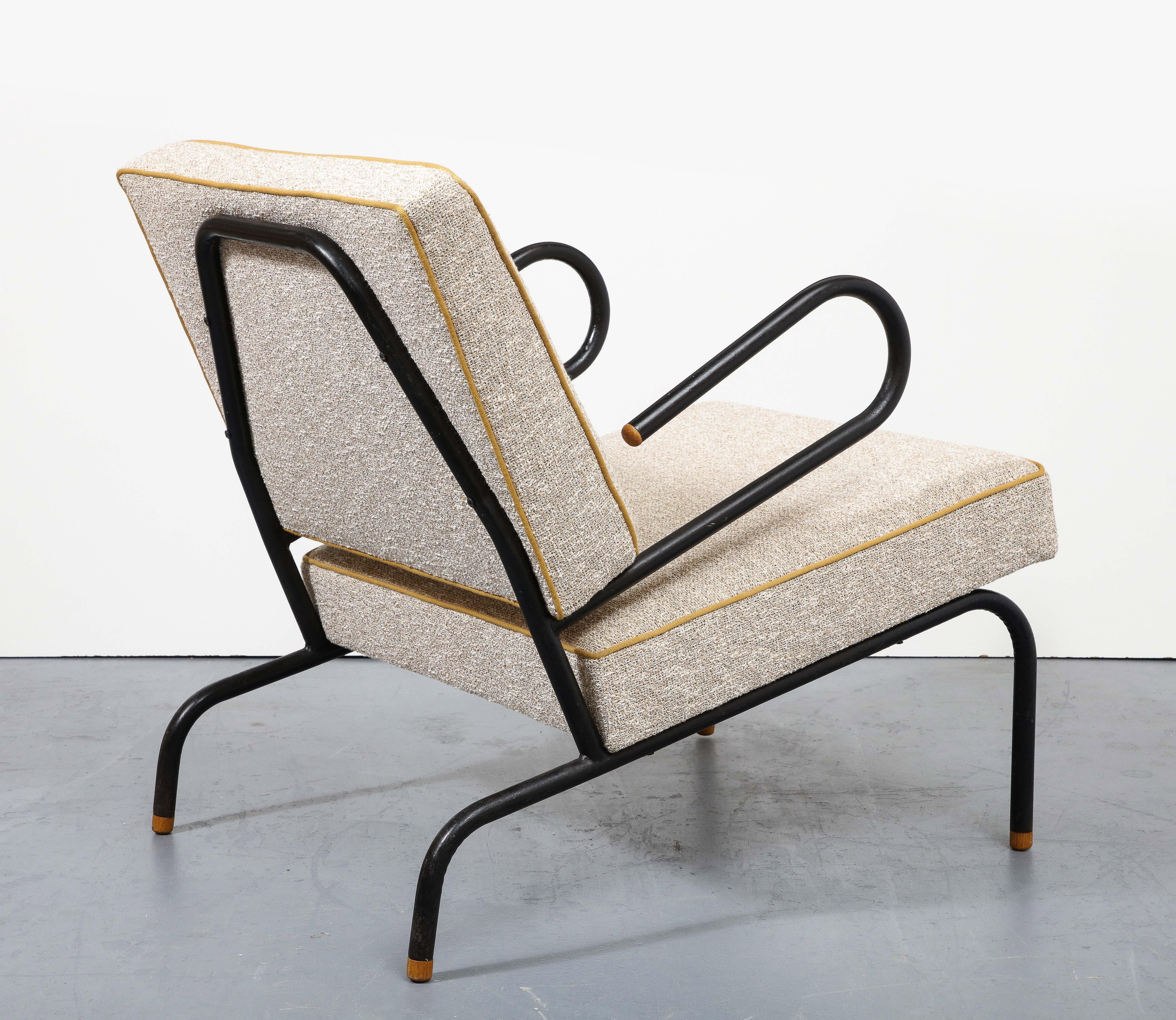 Bent Steel Lounge Chair by Jacques Hitier for Tubauto, France, c. 1955 For Sale 8