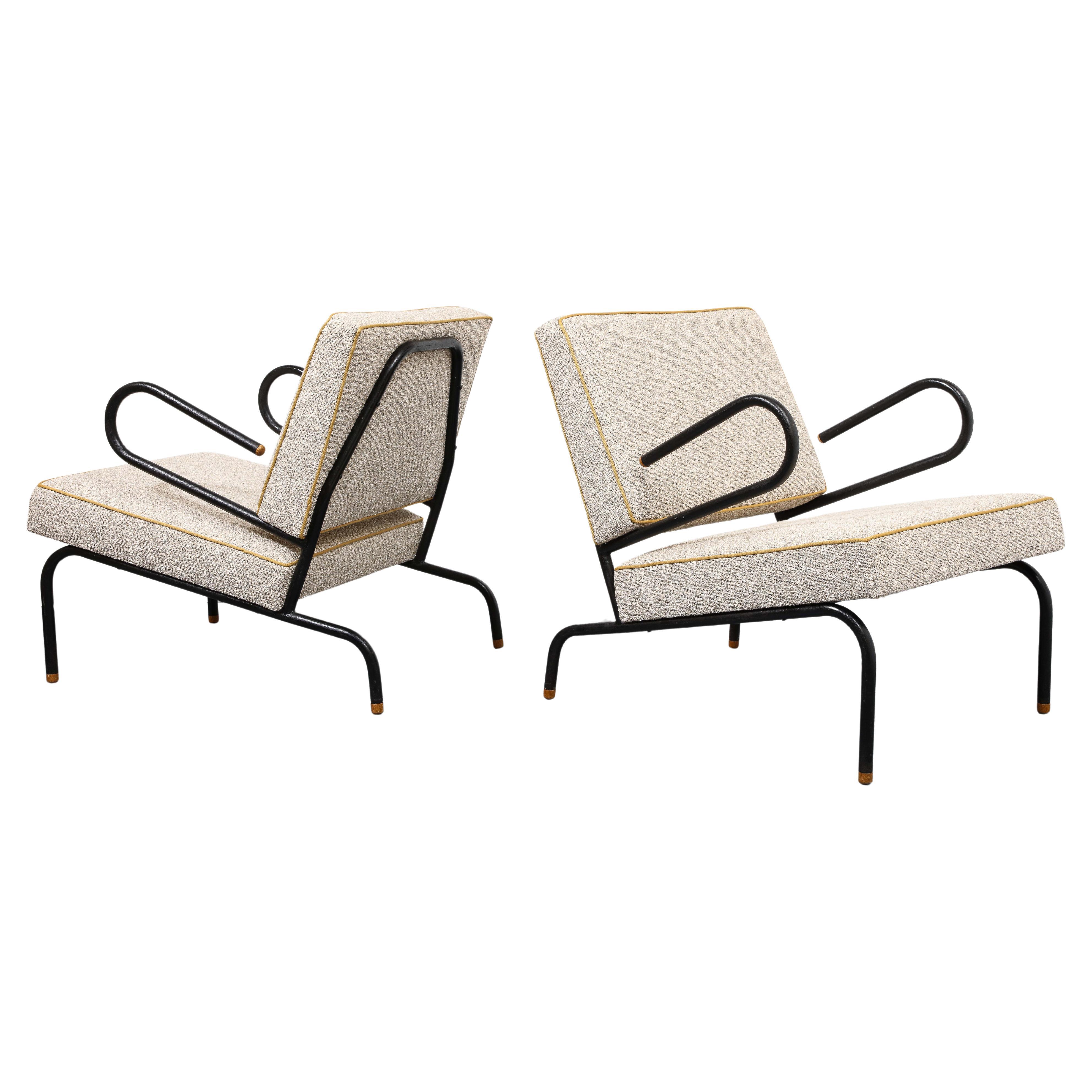 Bent Steel Lounge Chair by Jacques Hitier for Tubauto, France, c. 1955