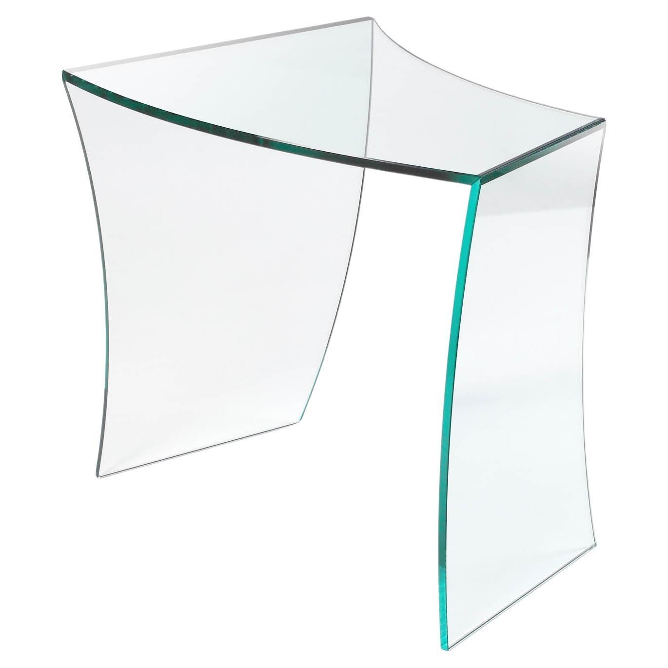 Bent Straights Beistelltisch aus Kristallglas von Barberini & Gunnell