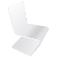 Sedia da pranzo Z & Z piegata, spessa e pesante, in lucite, moderna del medio secolo
