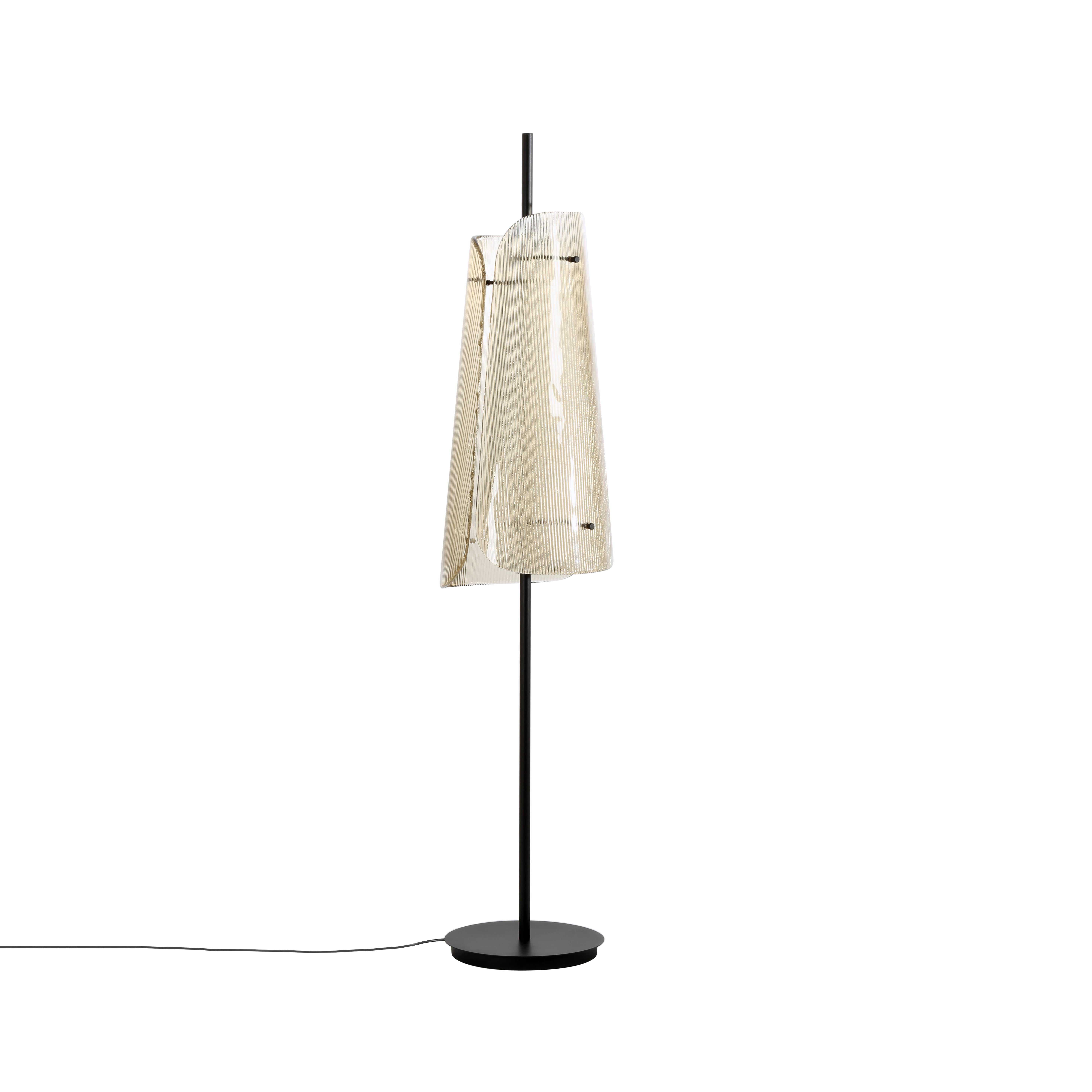 German Bent Two Smoky Grey Champagner Floor Lamp by Pulpo For Sale