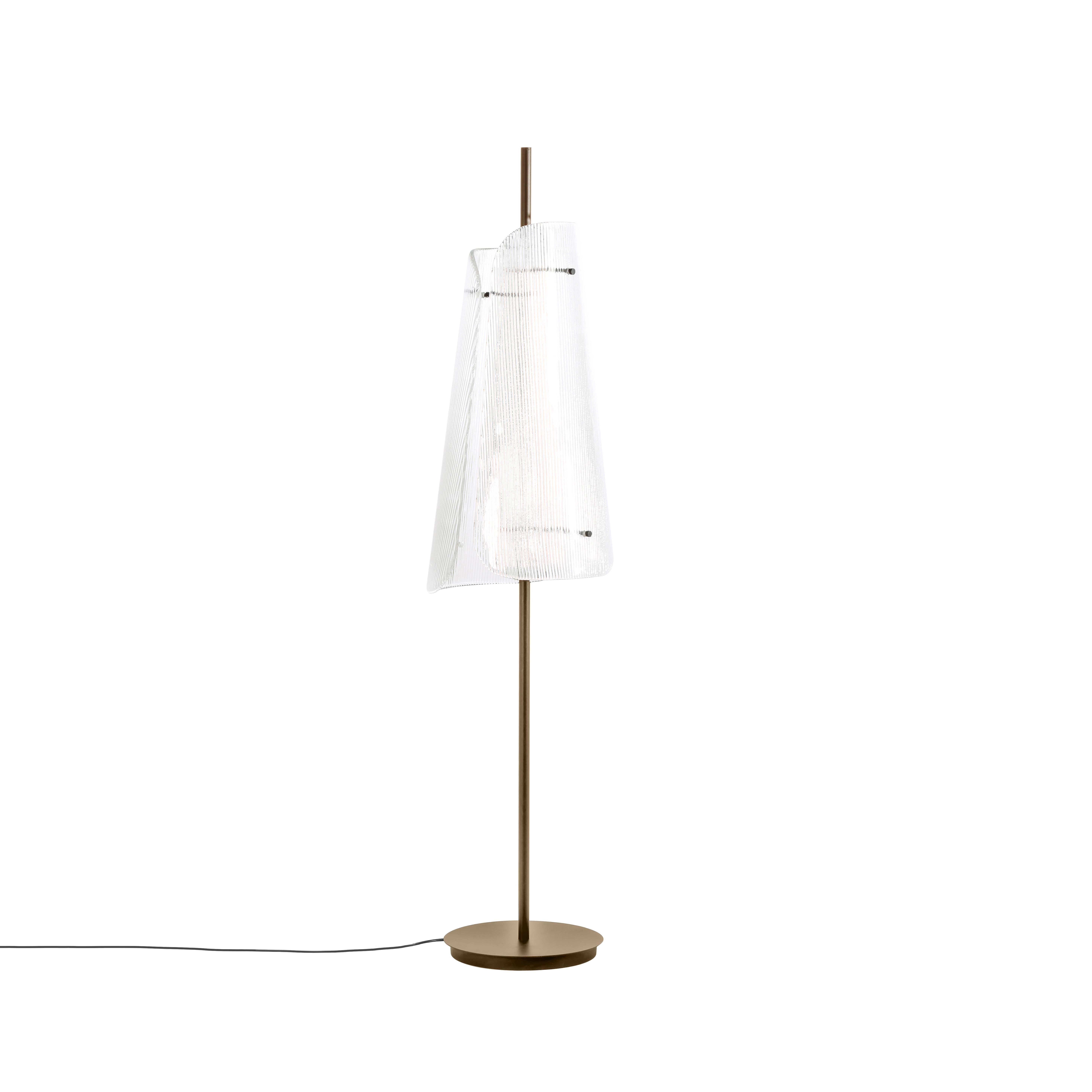 Bent Two Smoky Grey Champagner Floor Lamp by Pulpo In New Condition For Sale In Geneve, CH