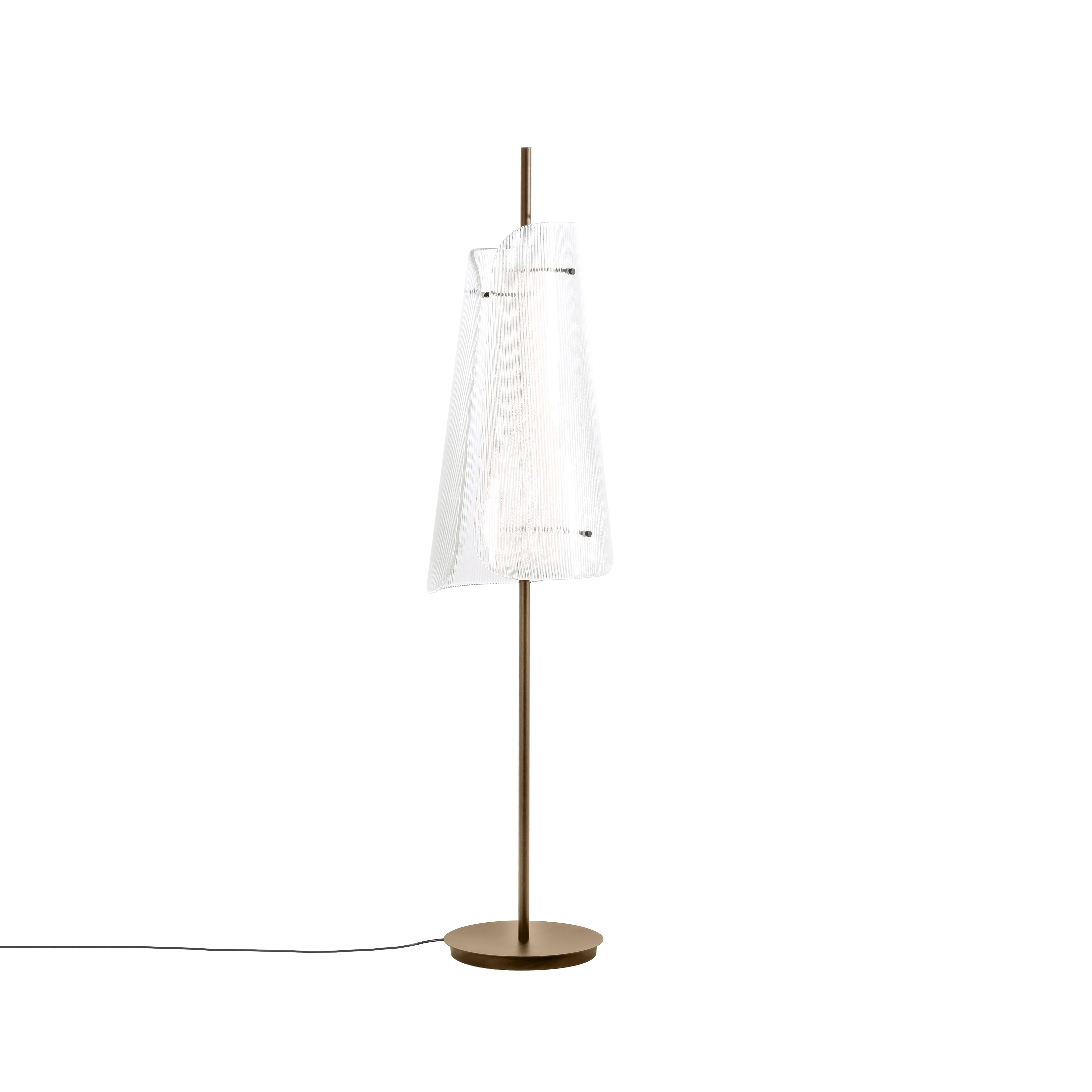 Lampadaire champagne gris fumé plié à deux branches par Pulpo Neuf - En vente à Geneve, CH