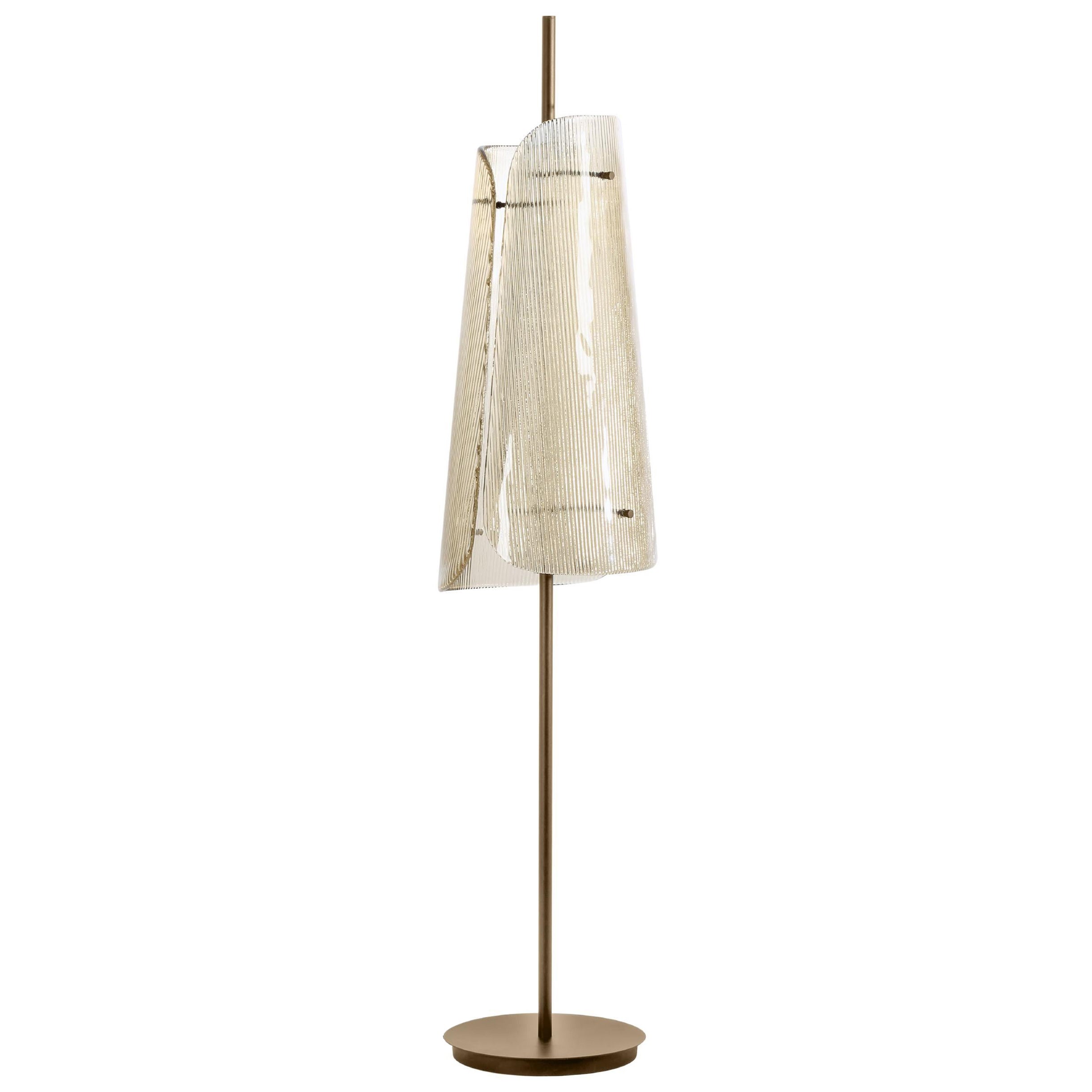 Stehlampe mit zwei Rauchgrauen Champagner-Stehlampe von Pulpo im Angebot