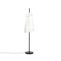 Bent Two Transparent Black Floor Lamp by Pulpo