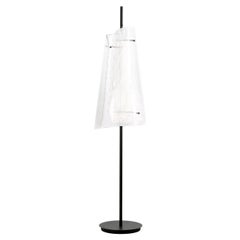 Transparente schwarze Stehlampe von Pulpo mit gebogenen Bändern