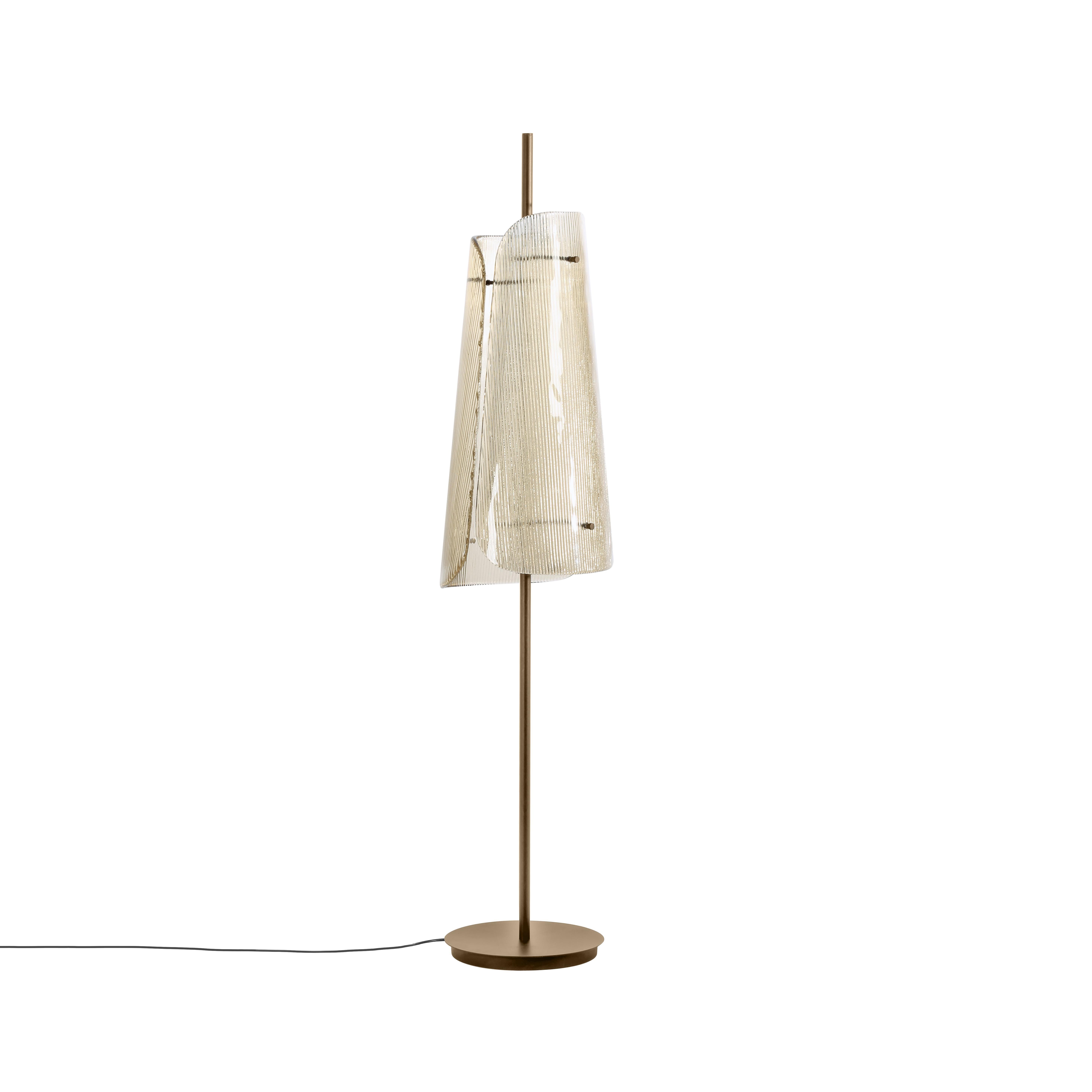 Post-Modern Bent Two Transparent Champagner Floor Lamp by Pulpo For Sale
