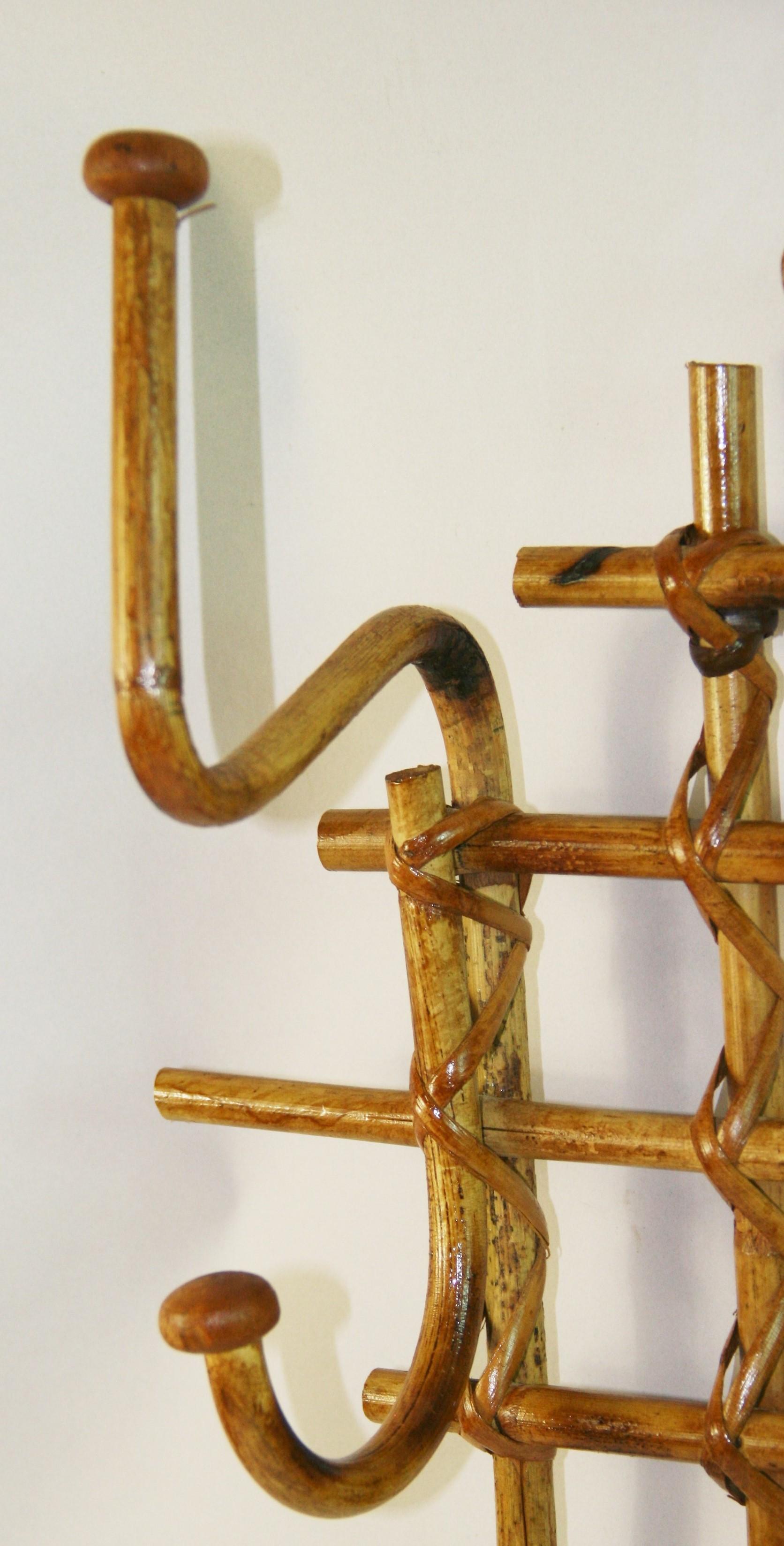 Italian Bent Willow Six Hook Coat and Hat Rack For Sale 2