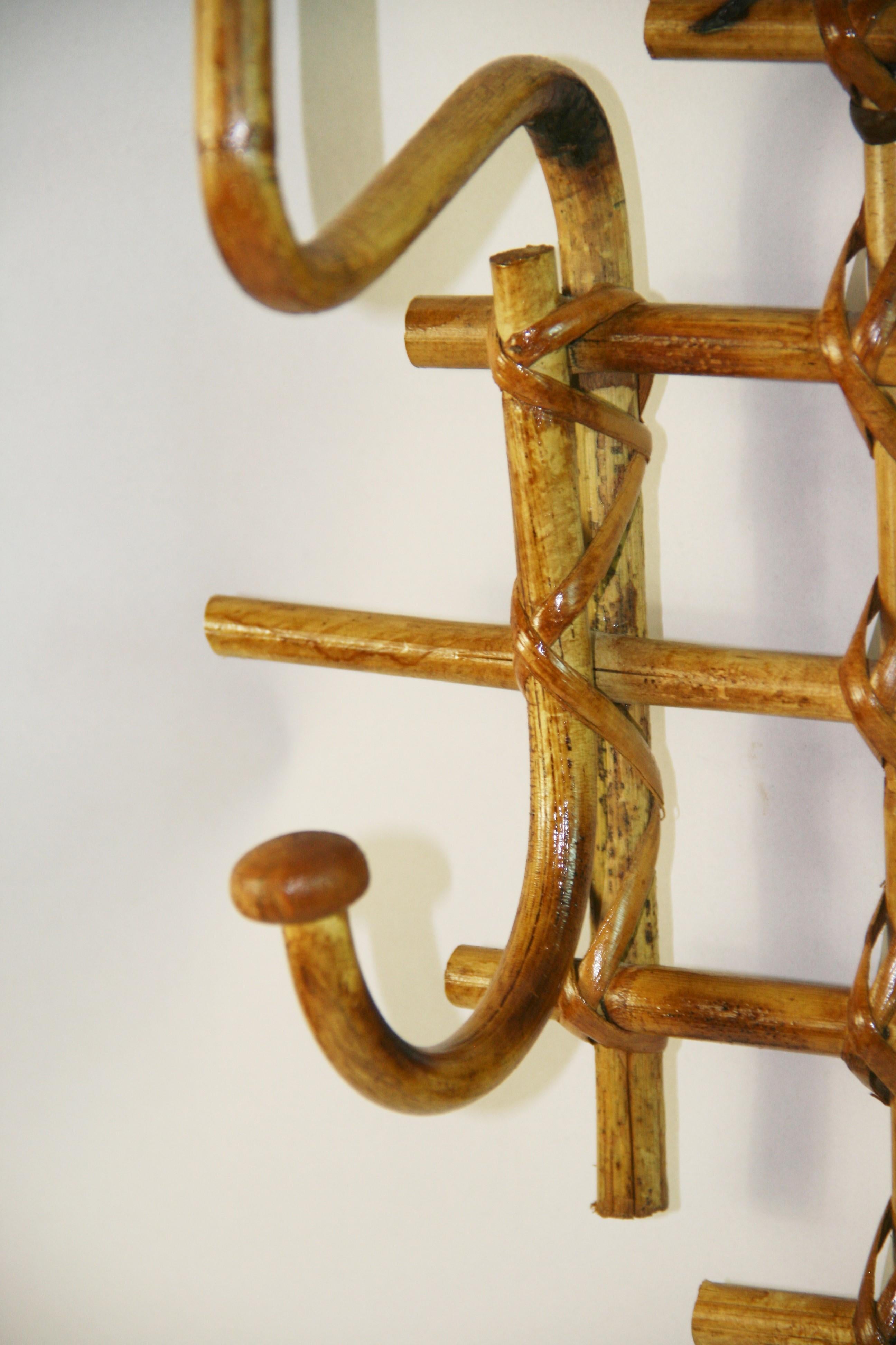 Italian Bent Willow Six Hook Coat and Hat Rack For Sale 3