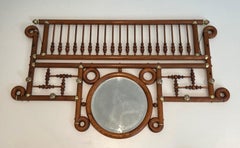 Bent Wood and Brass Wall Coat-Hanger